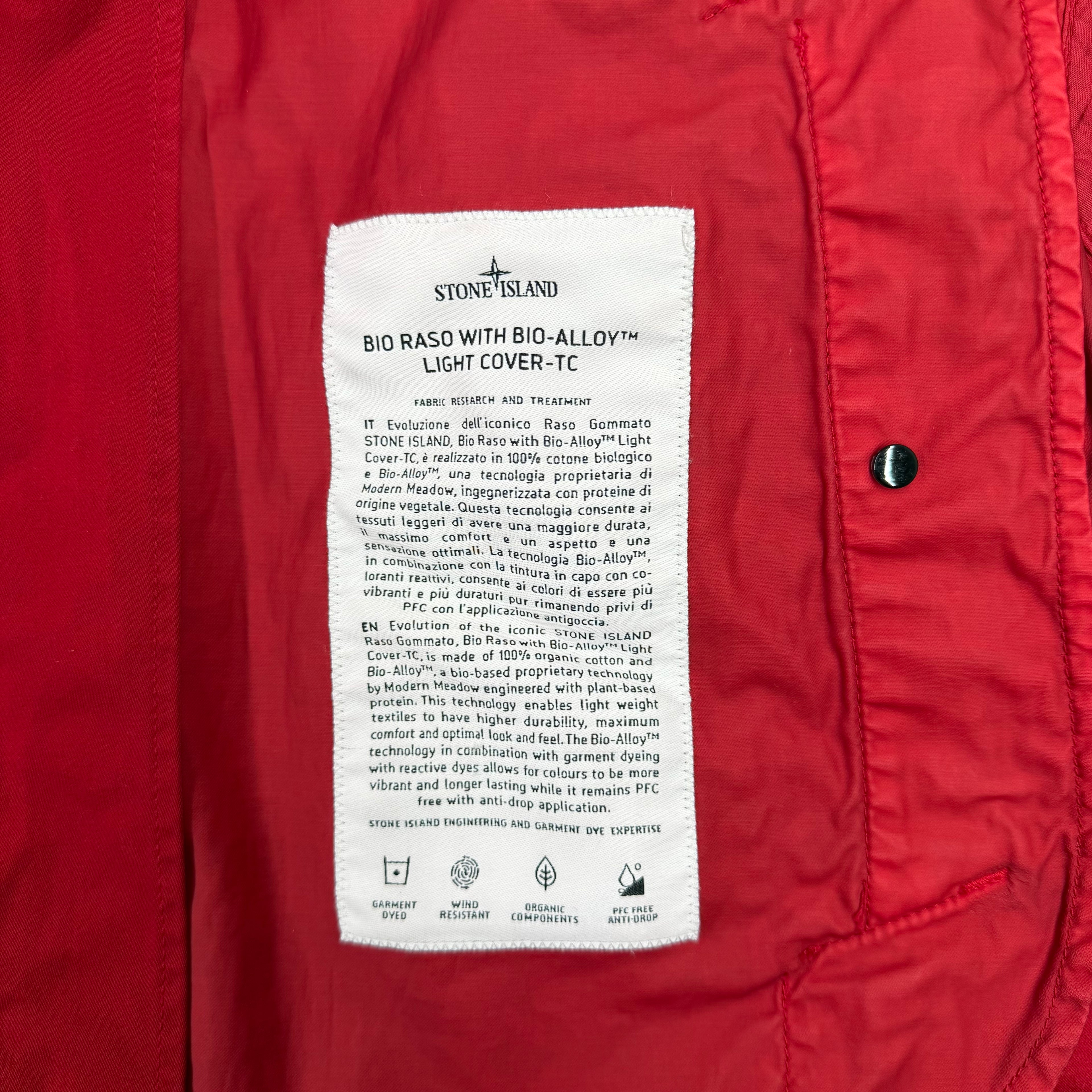 Stone Island Bio Raso with Bio-Alloy Light Cover-TC — label