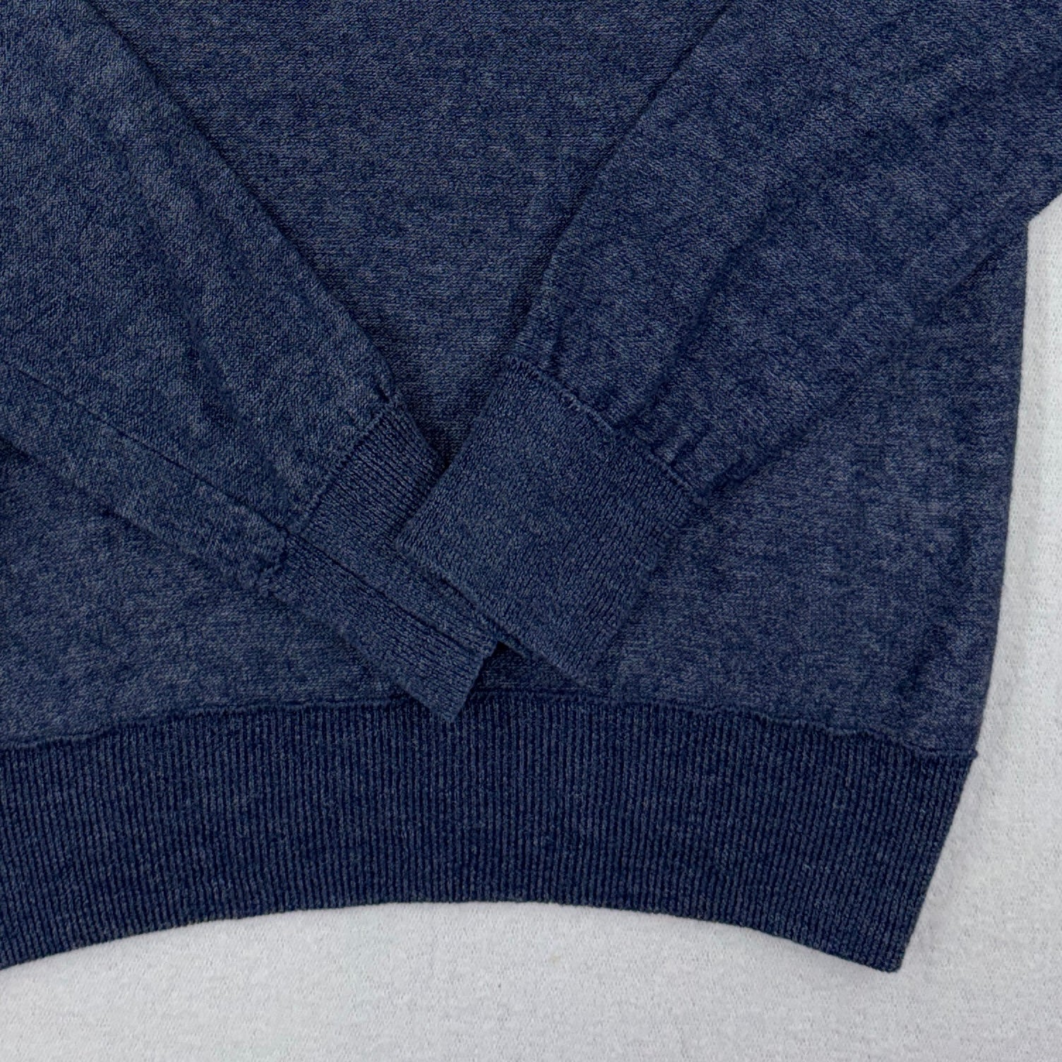 Stone Island cotton linen jumper washed blue melange detail view