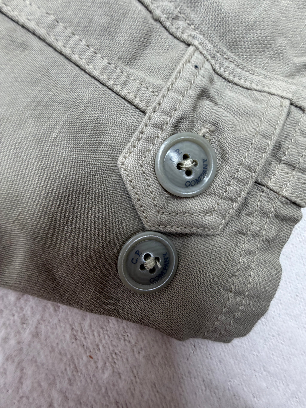 C.P. Company Cotton/Linen Full Zip Overshirt — detail