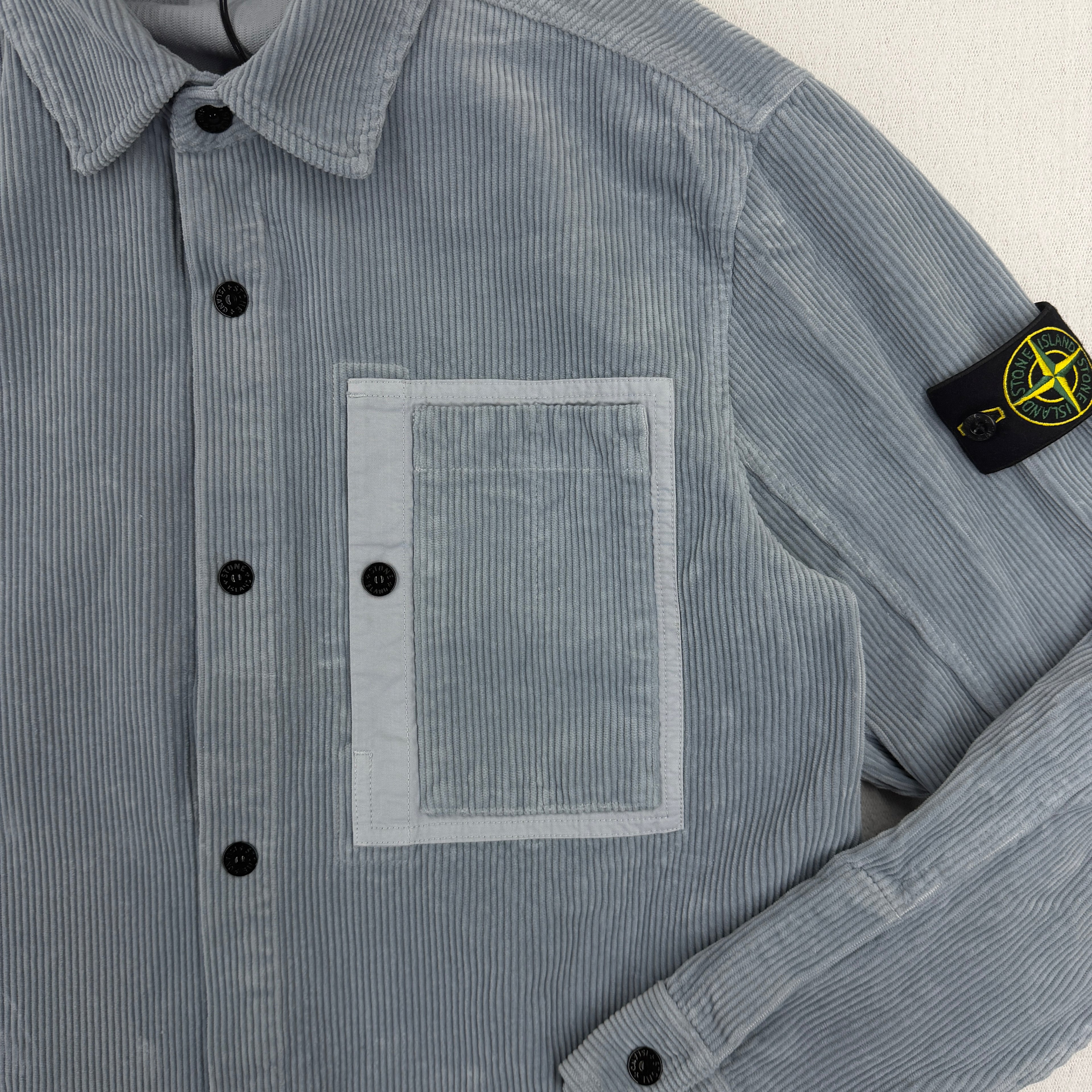 Stone Island Corduroy Organic Cotton Overshirt — detail