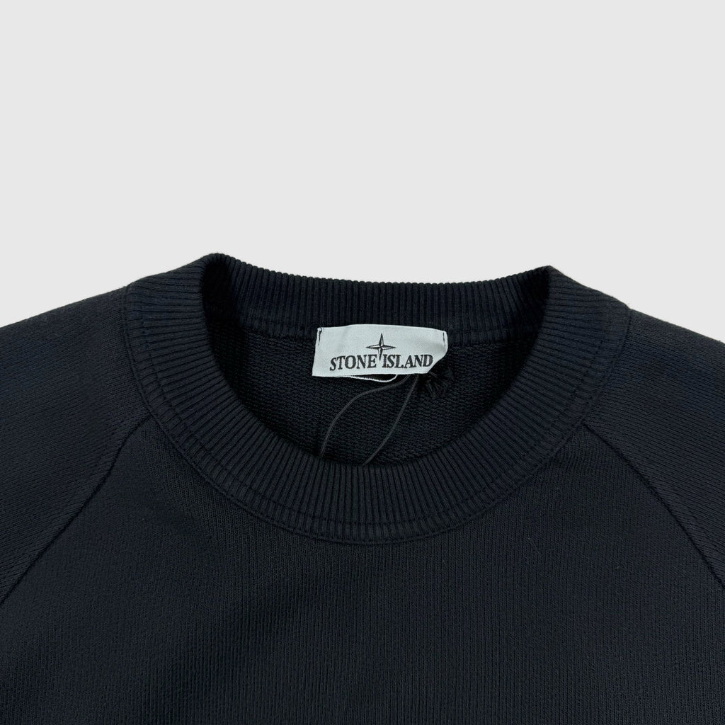 Stone Island Navy Thick Cotton Spell Out Sweatshirt — extra