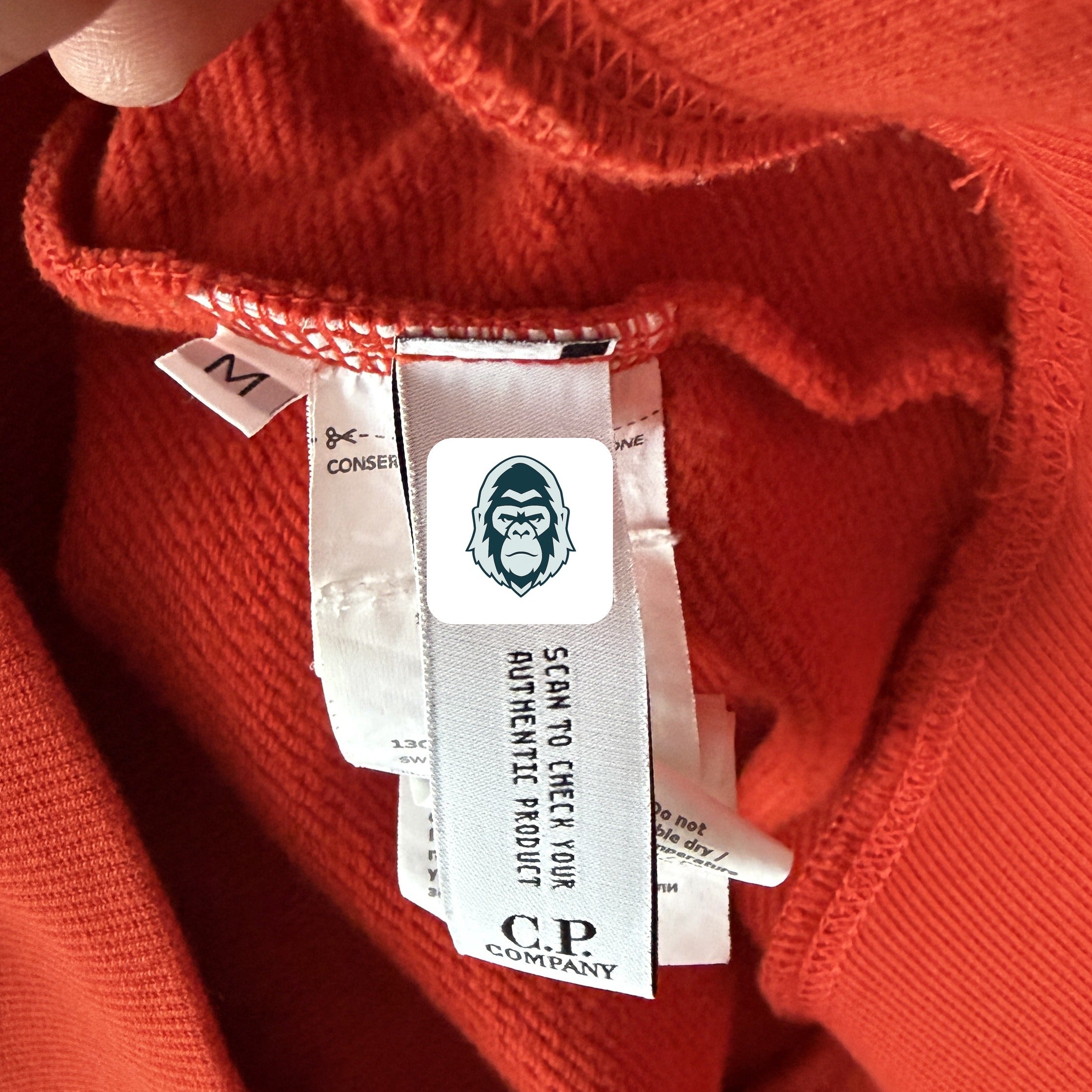 C.P. Company cotton sweatshirt red orange authenticity label