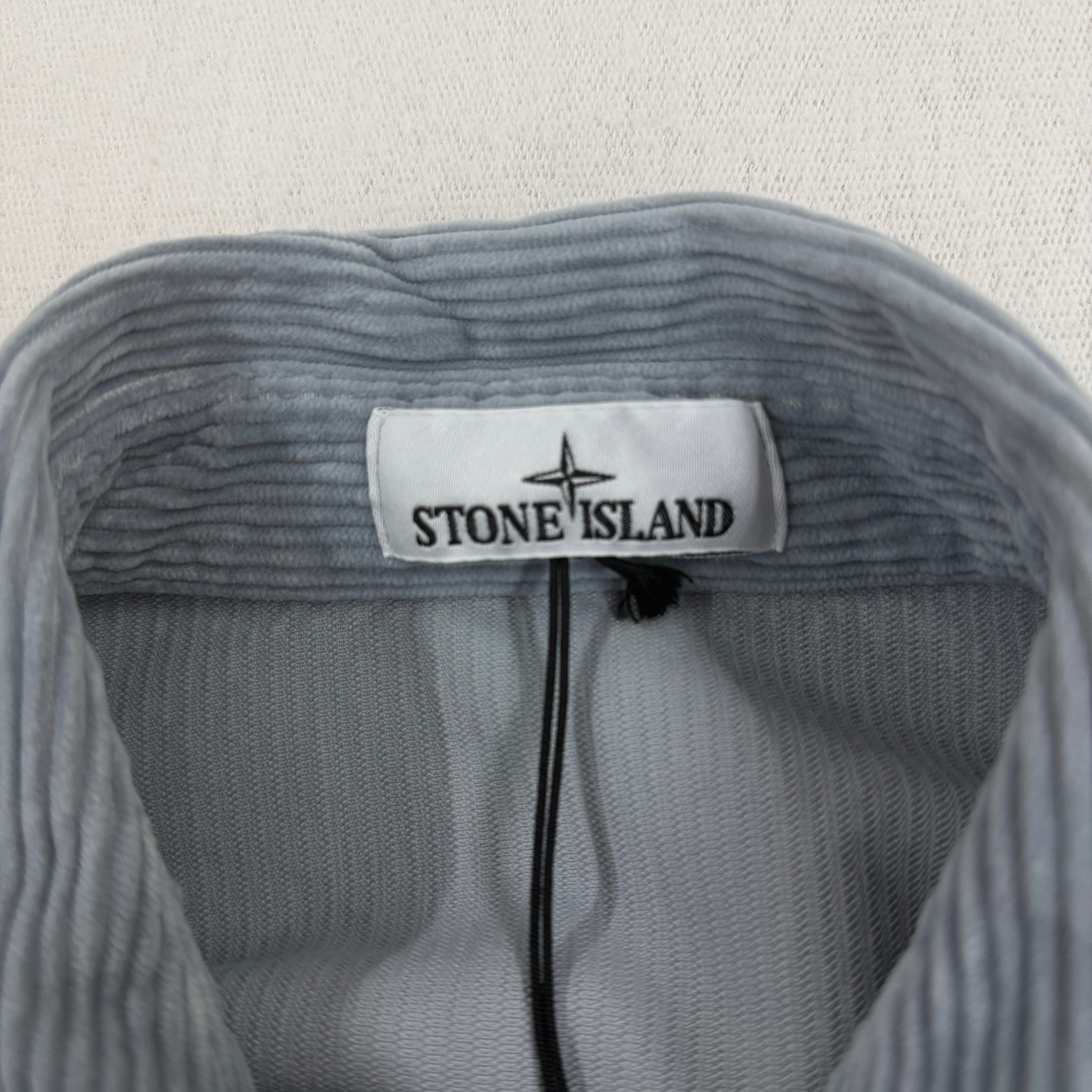 Stone Island Corduroy Organic Cotton Overshirt — label