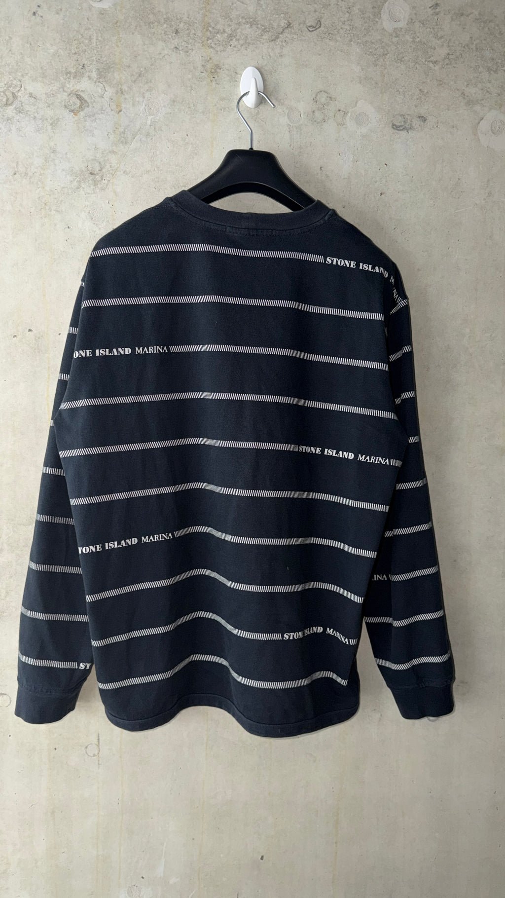 Stone Island Marina Striped Sweatshirt Dark Navy Large — Gorilla Island
