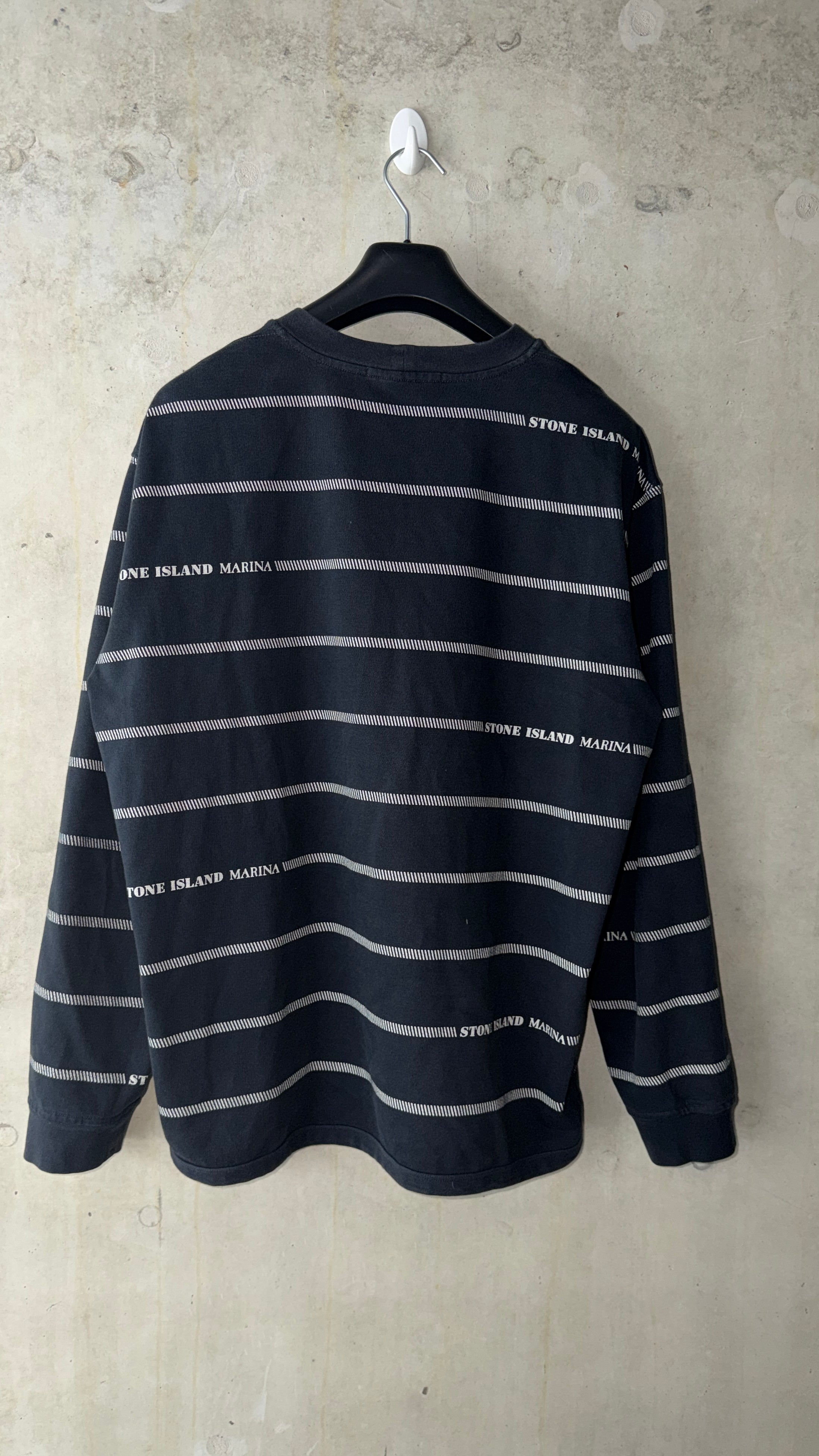 Stone Island Marina Striped Sweatshirt Dark Navy Large — Gorilla Island