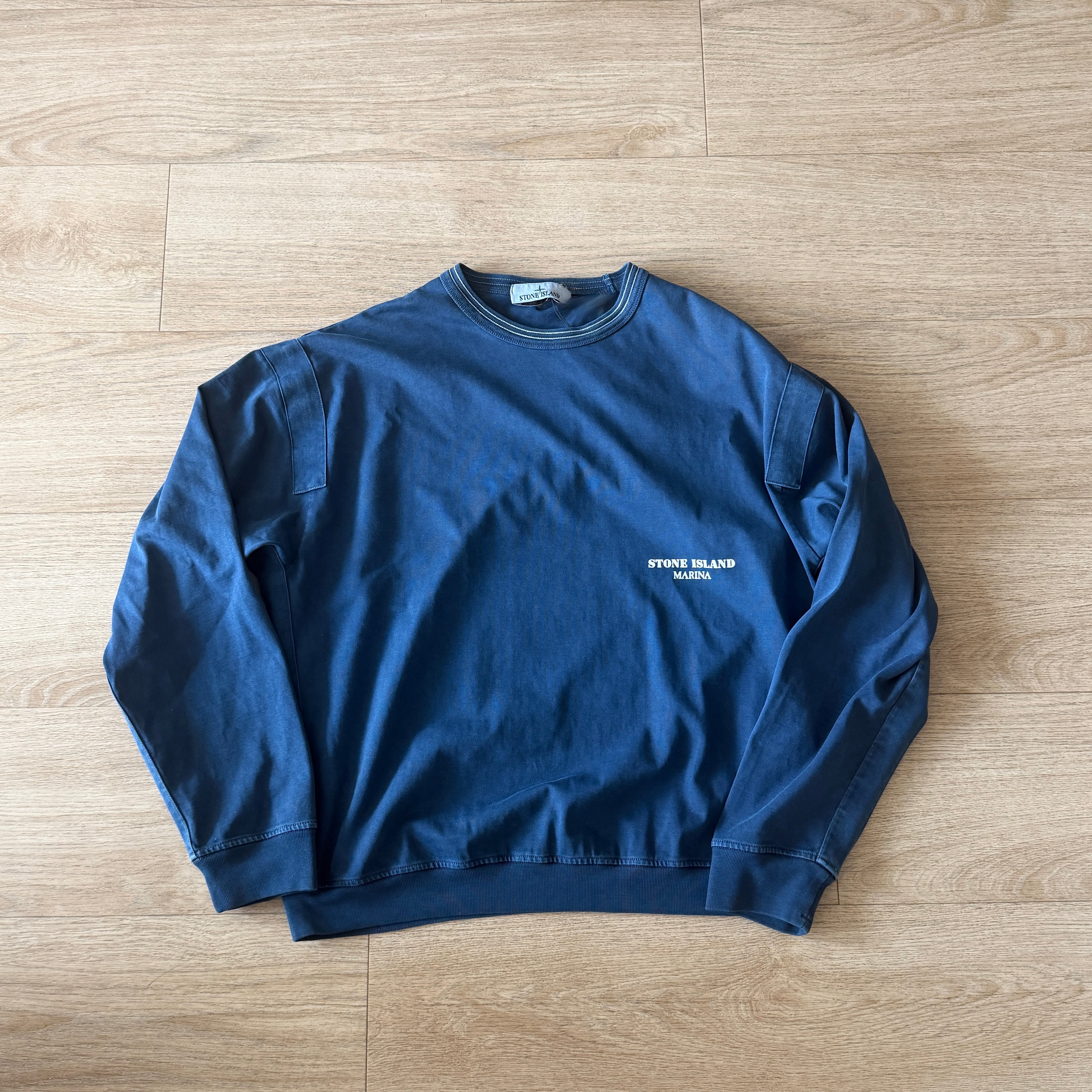 Stone Island Marina 'OLD' Treatment Crewneck Sweatshirt - Medium