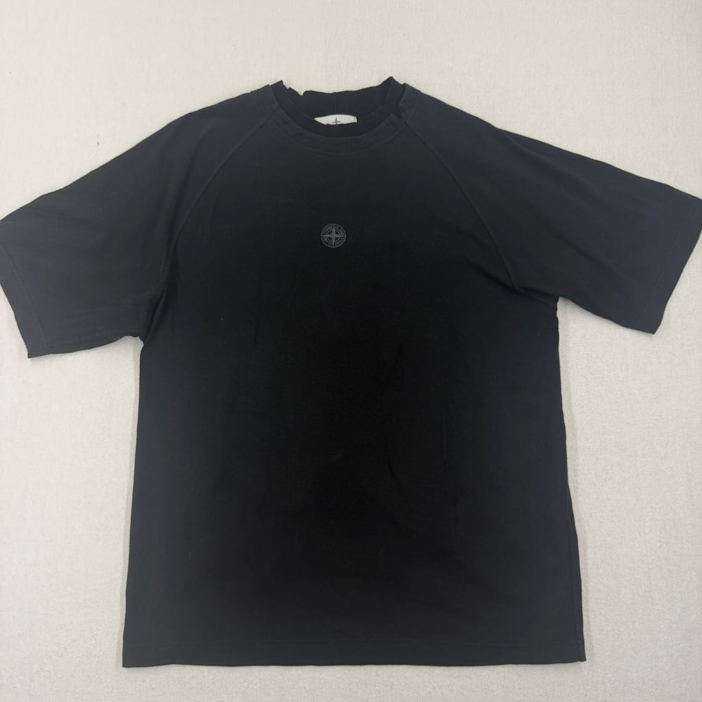 Stone Island Black Garment Dyed Short Sleeved T-Shirt - XL