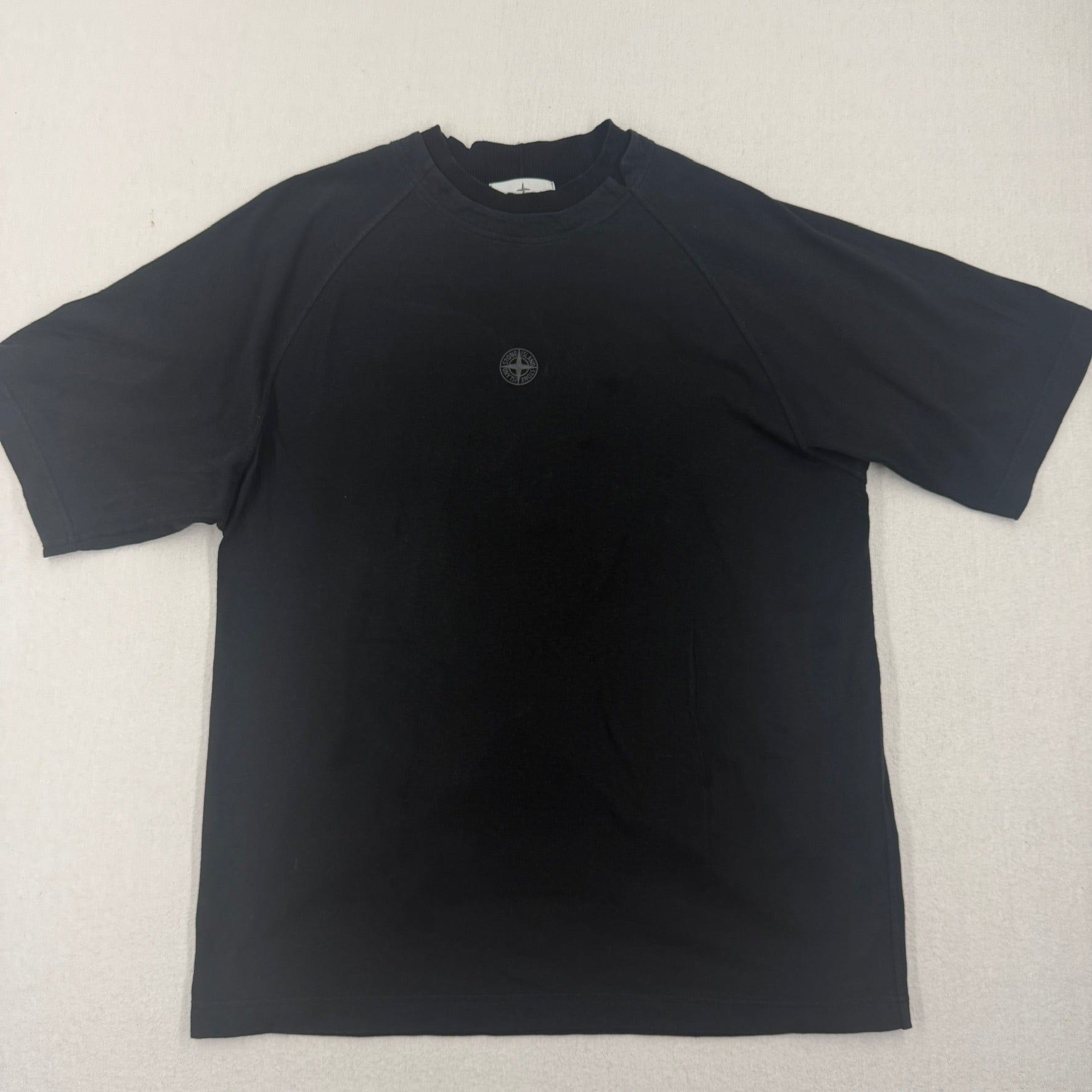 Stone Island Black Garment Dyed Short Sleeved T-Shirt - XL