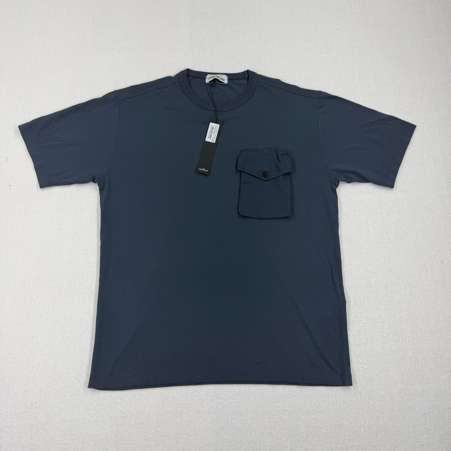 Stone Island Navy T-Shirt Utility Pocket - Large