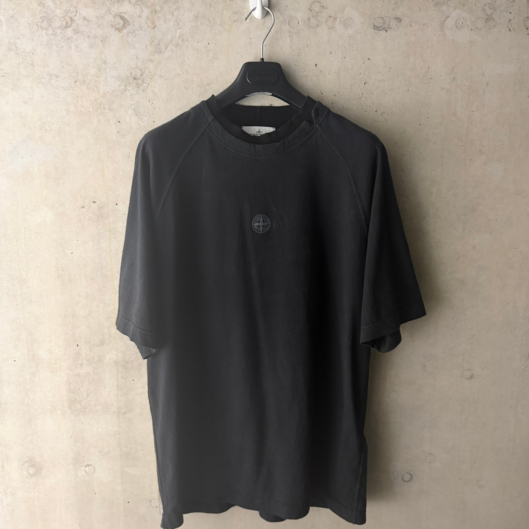 Stone Island Black Garment Dyed Short Sleeved T-Shirt - XL