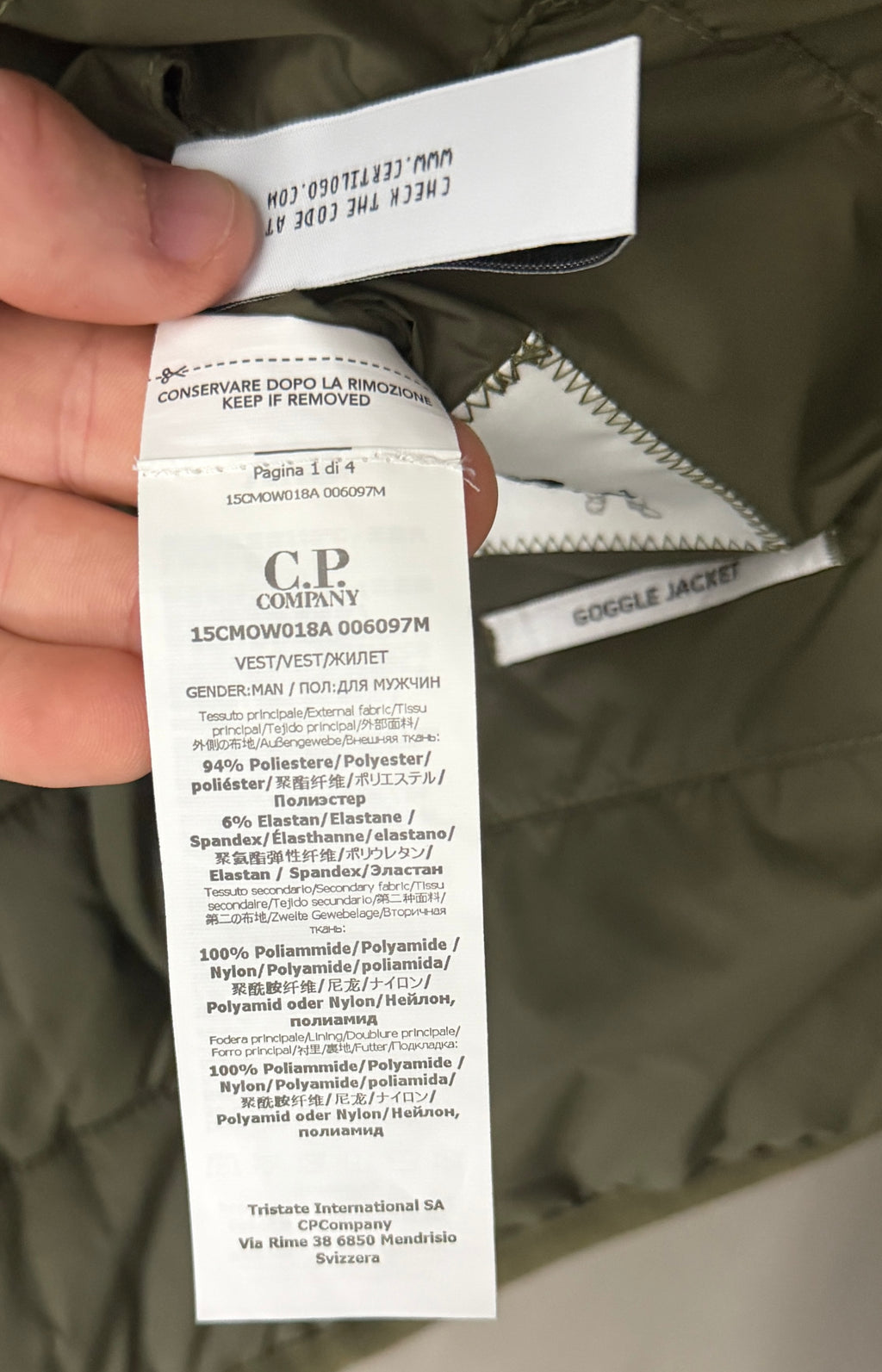 C.P. Company C.P. Shell-R Mixed Goggle Vest - 48 (M)