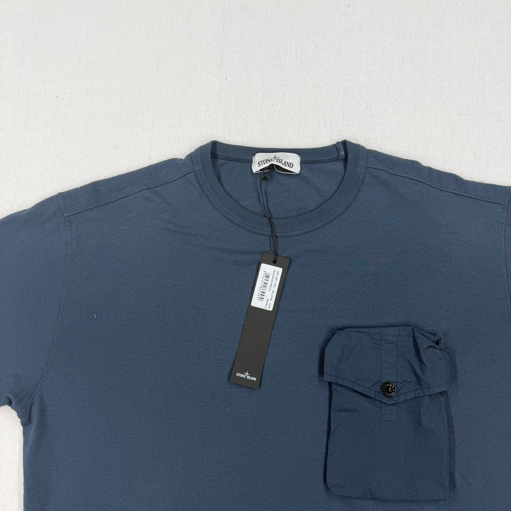 Stone Island Navy T-Shirt Utility Pocket - Large