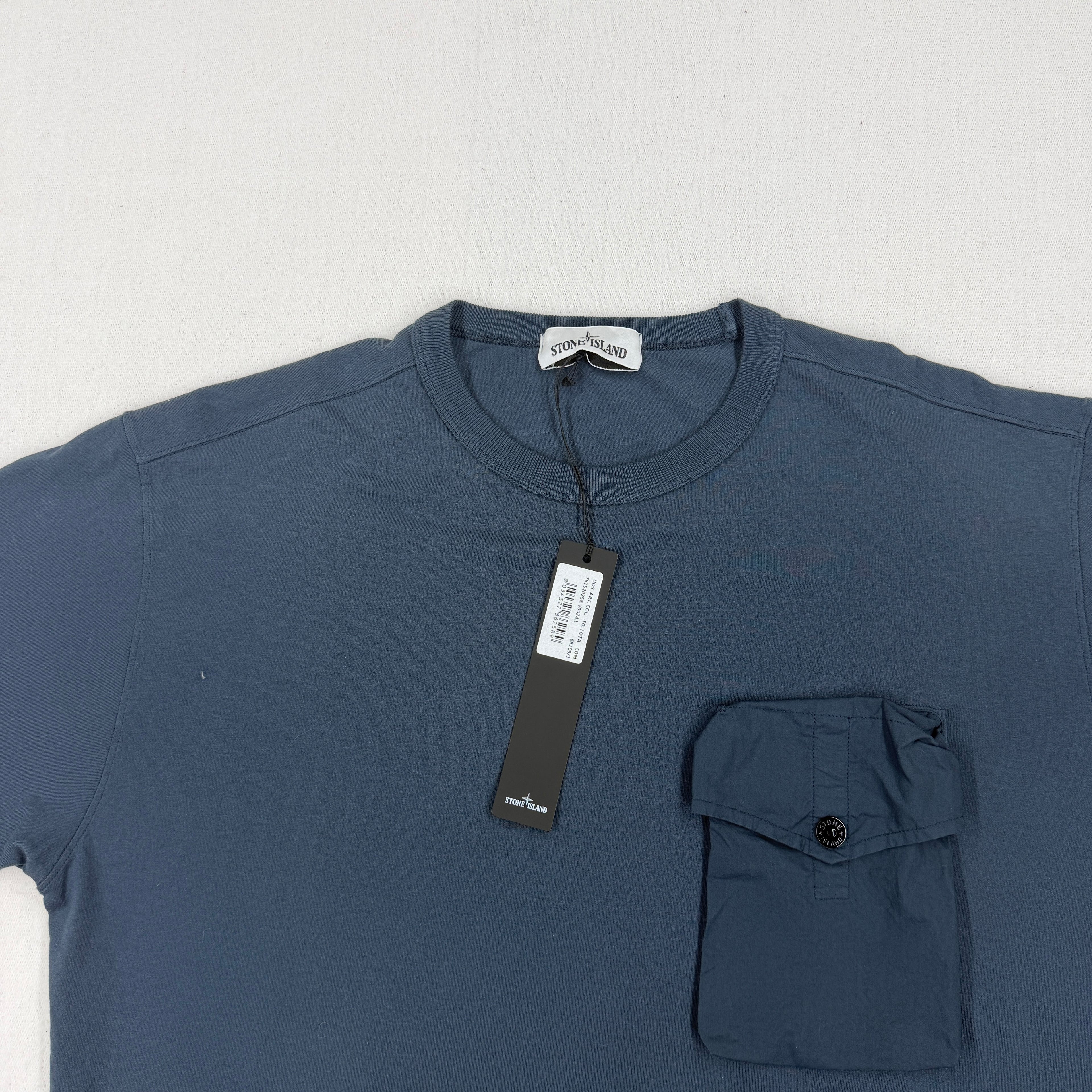 Stone Island Navy T-Shirt Utility Pocket - Large