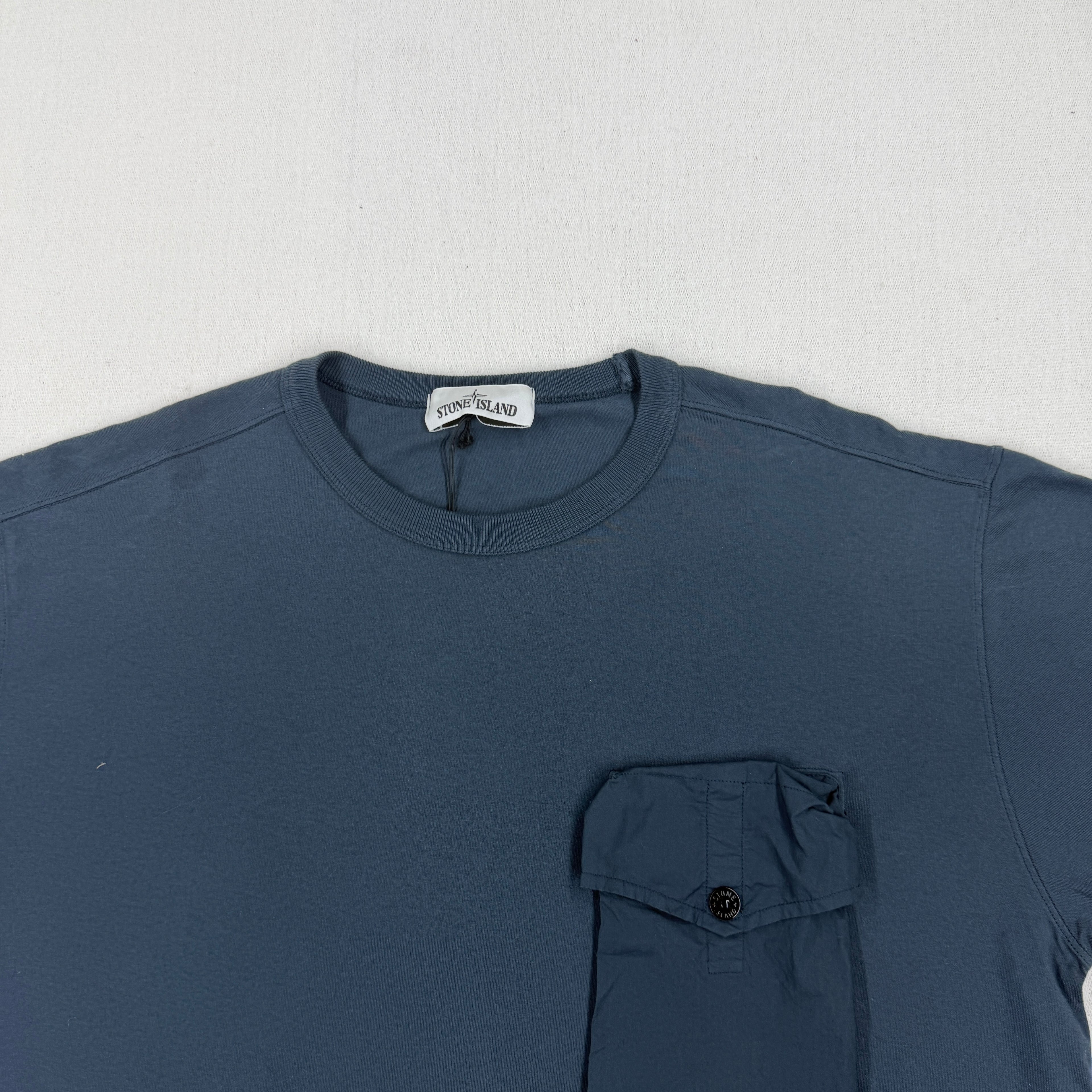 Stone Island Navy T-Shirt Utility Pocket - Large