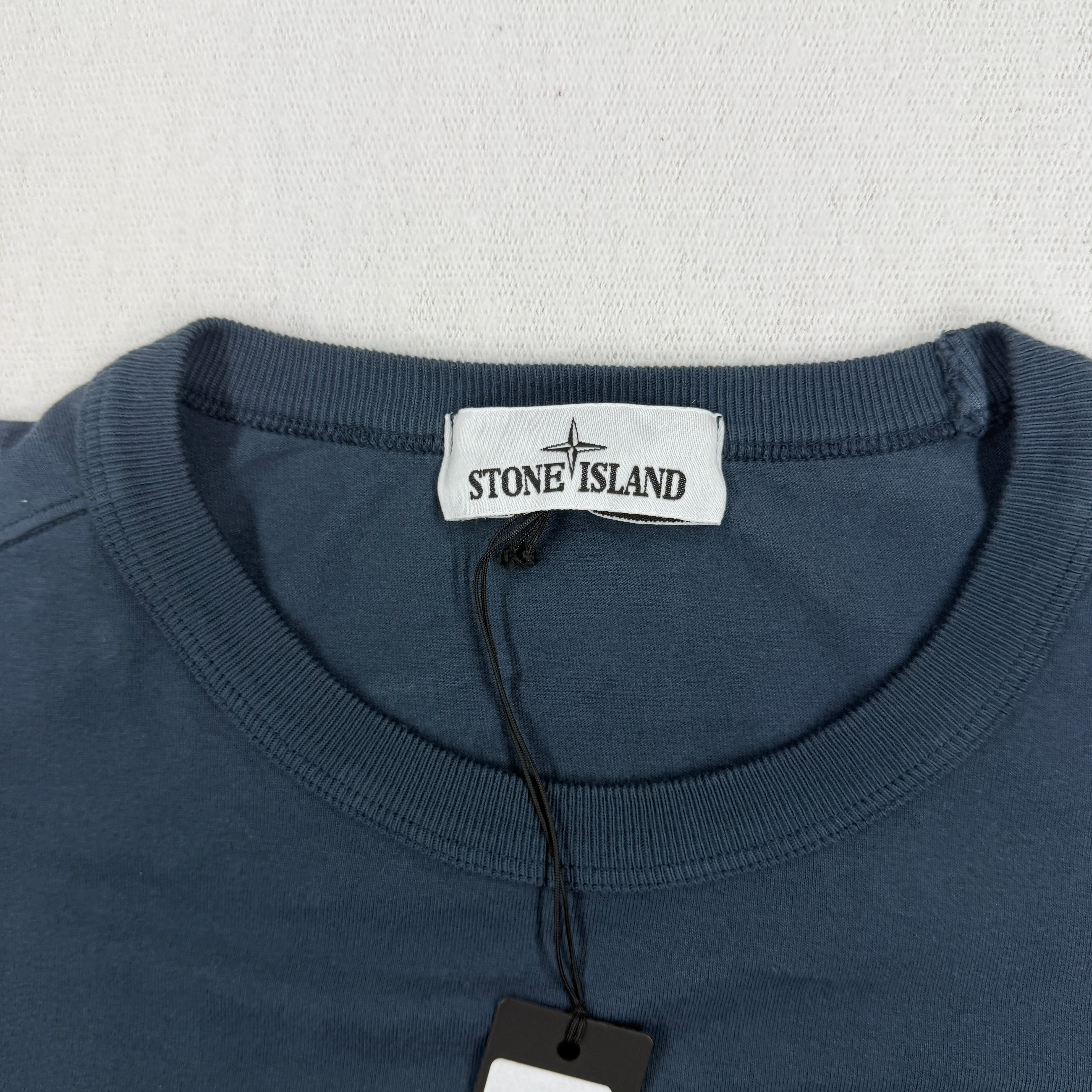 Stone Island Navy T-Shirt Utility Pocket - Large