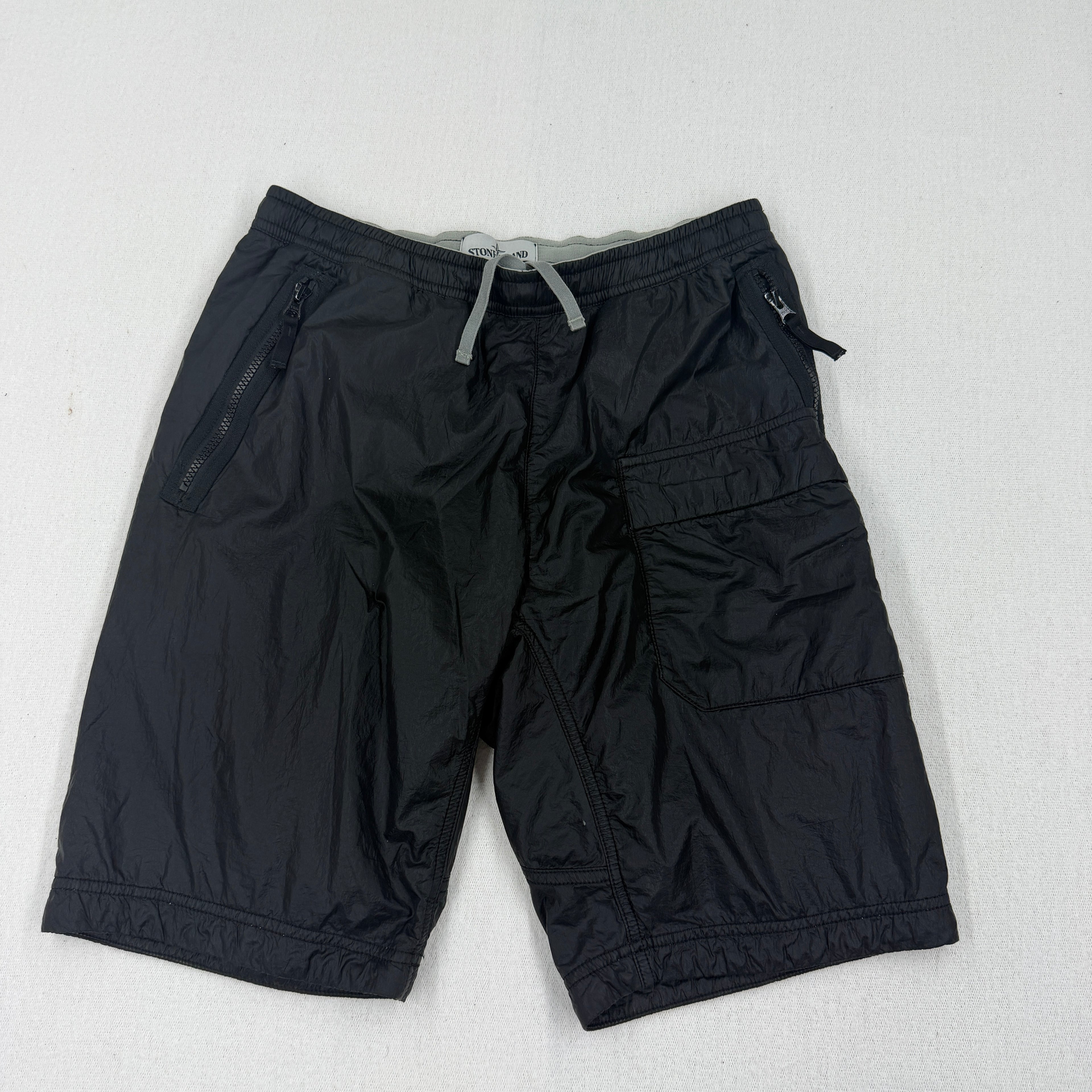 Stone Island Navy Micro Ripstop Nylon Shorts - W30