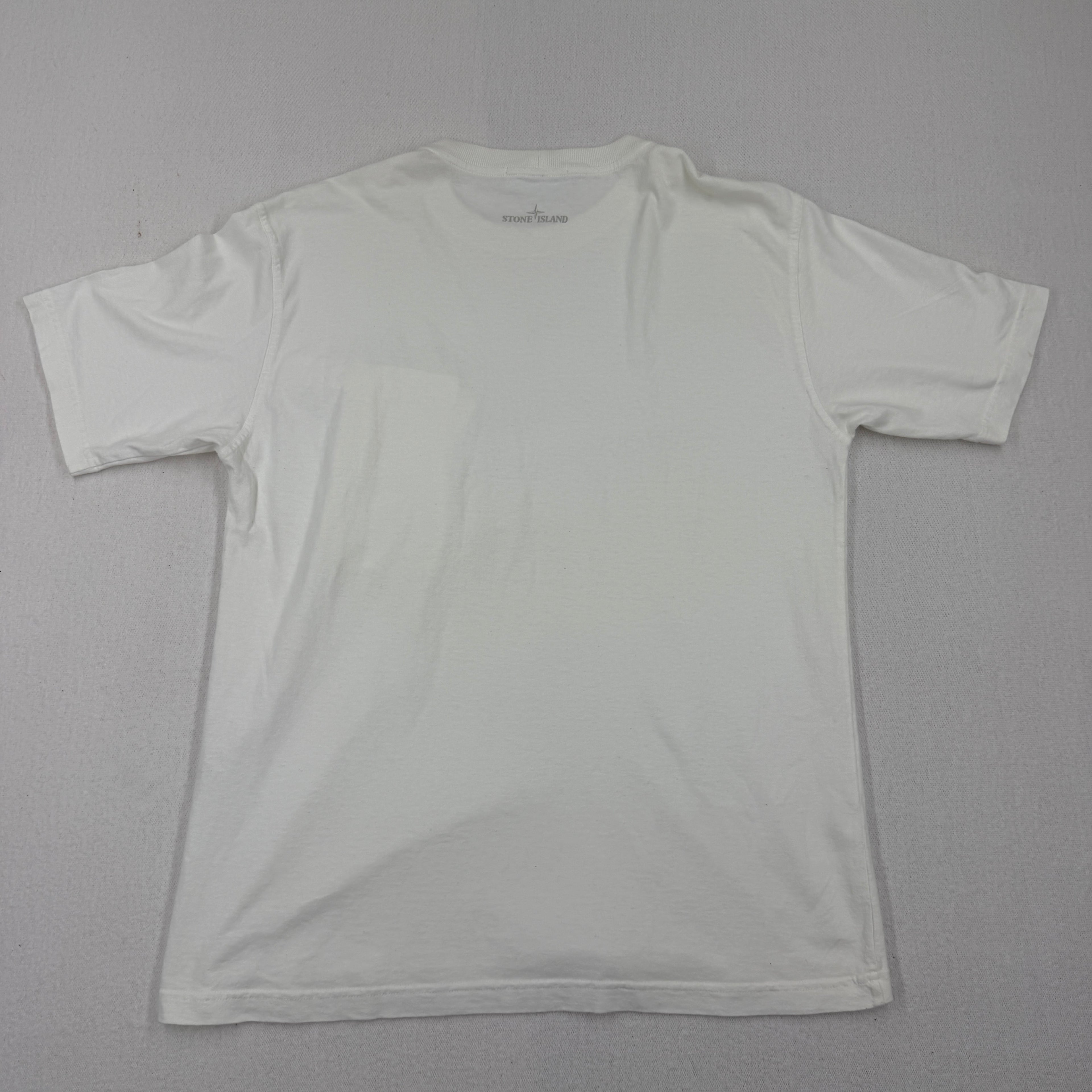 Stone Island White Utility Pocket T-Shirt - Large