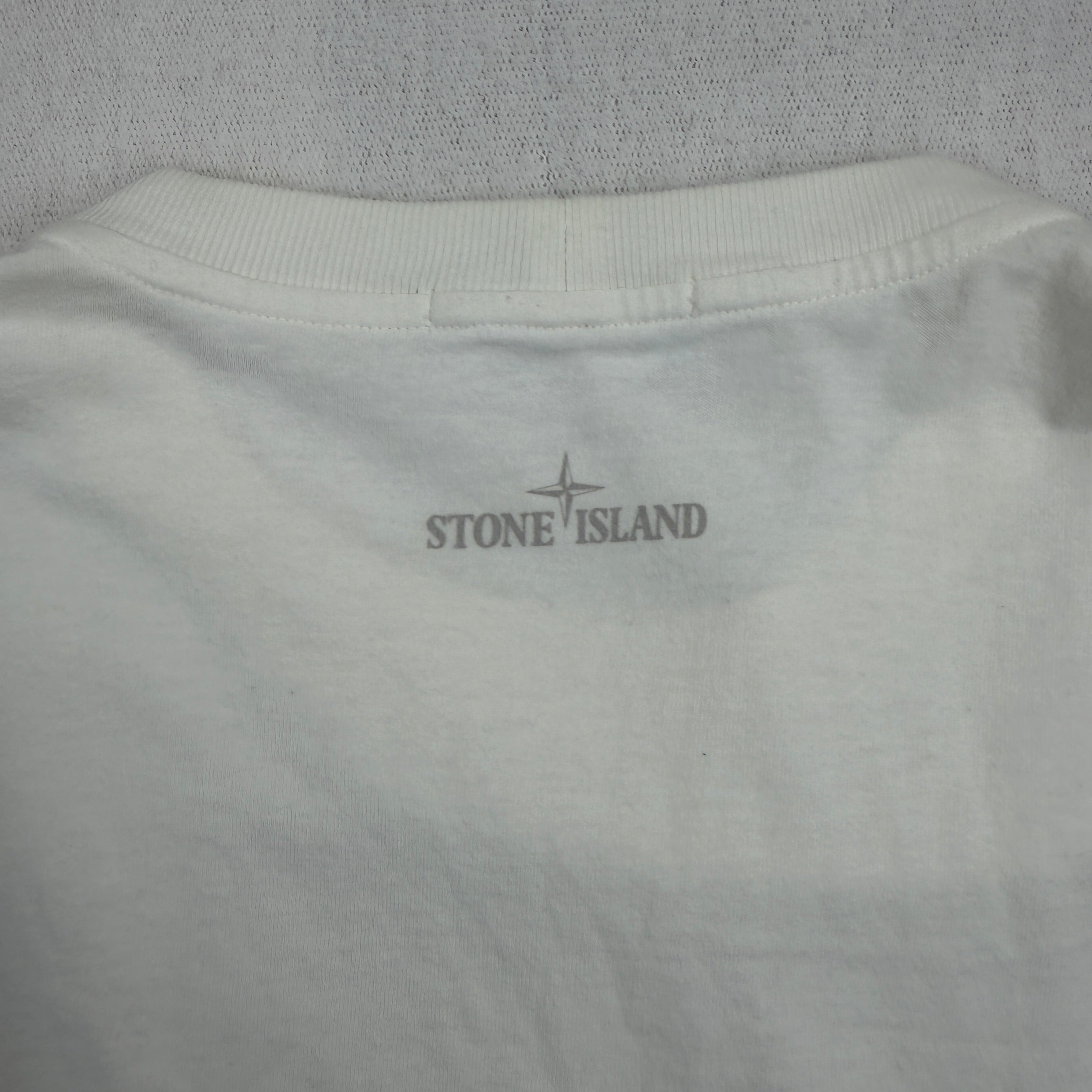 Stone Island White Utility Pocket T-Shirt - Large