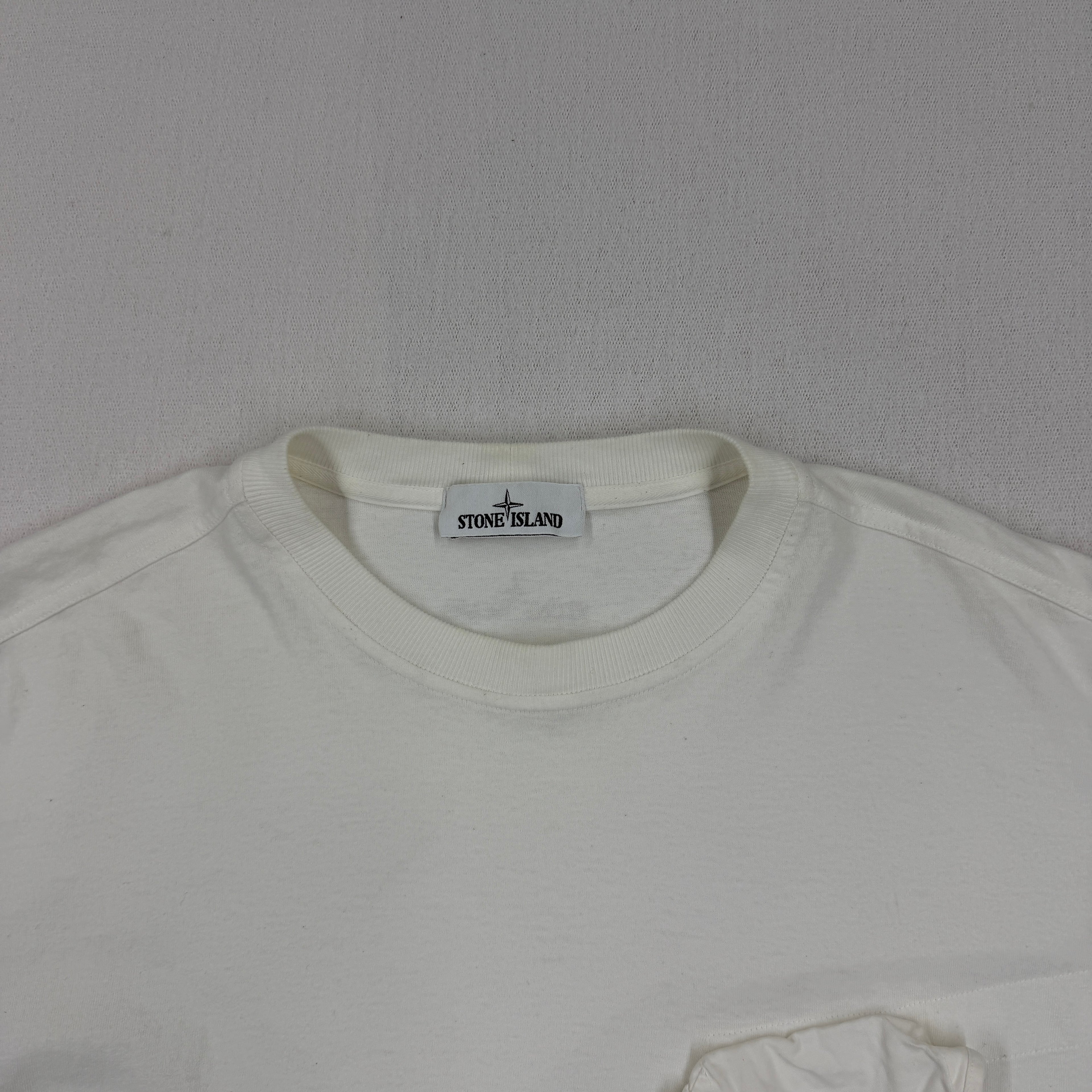 Stone Island White Utility Pocket T-Shirt - Large