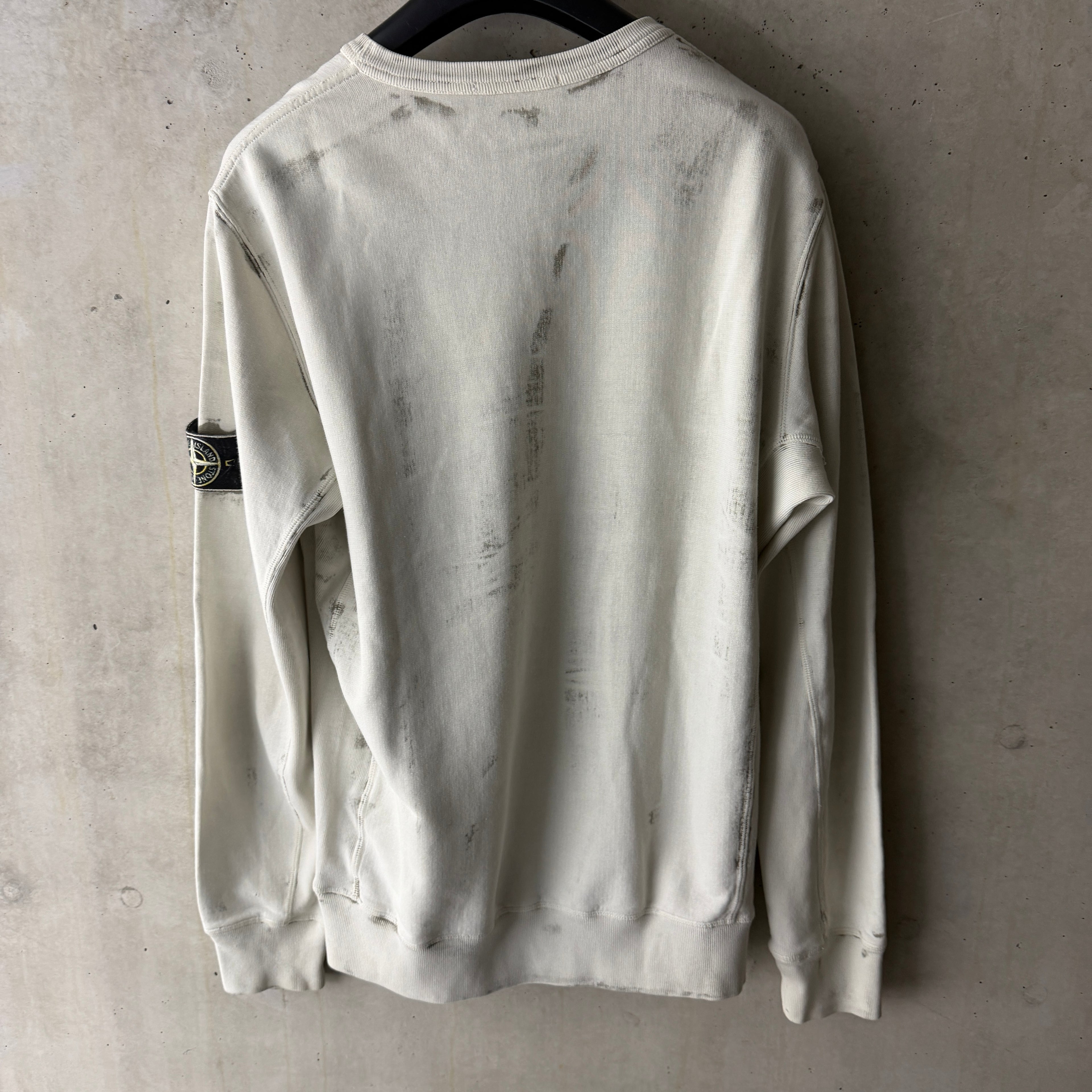Stone Island Hand Corrosion Crewneck Sweatshirt - Large