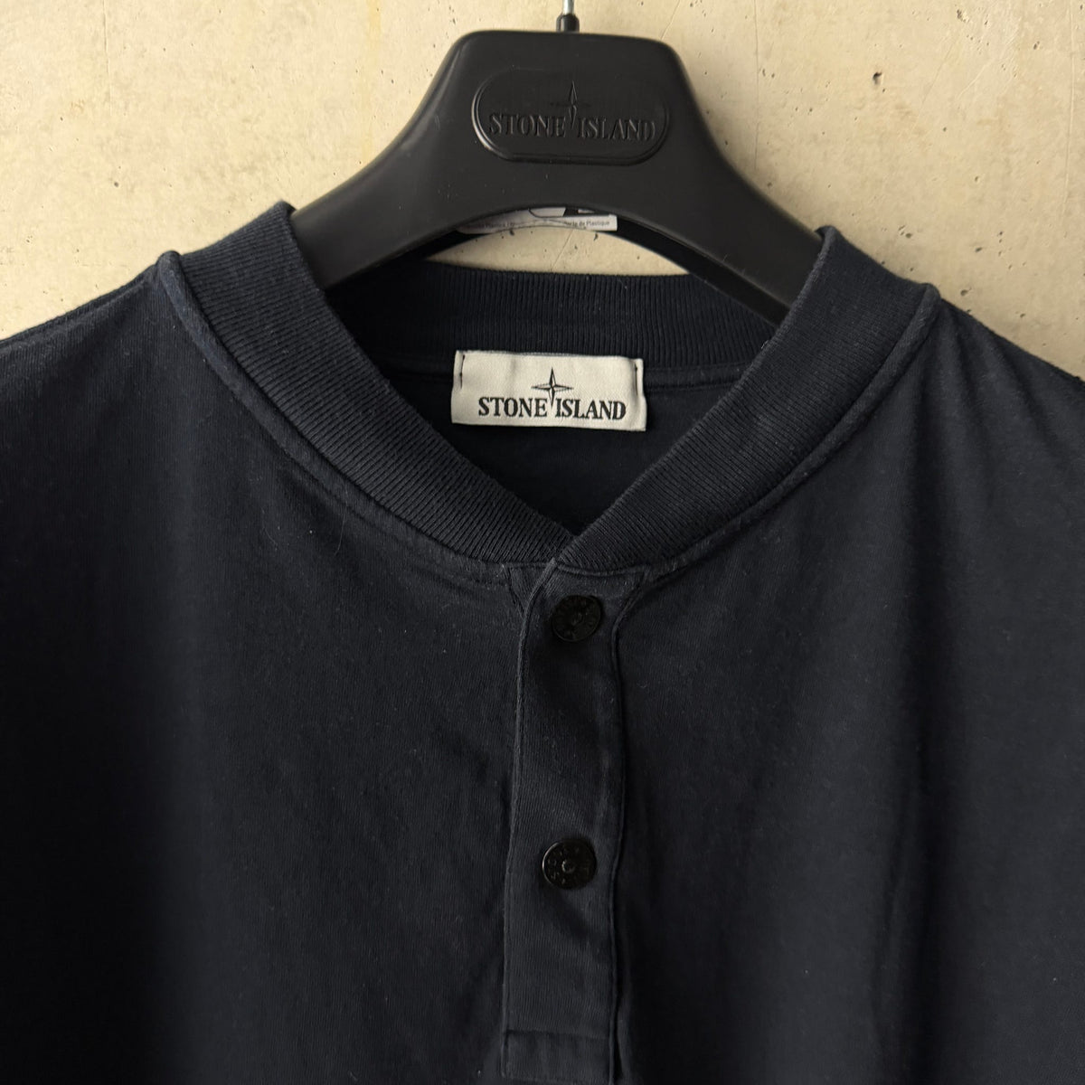 Stone Island Cotton Jersey Henley T-Shirt — detail