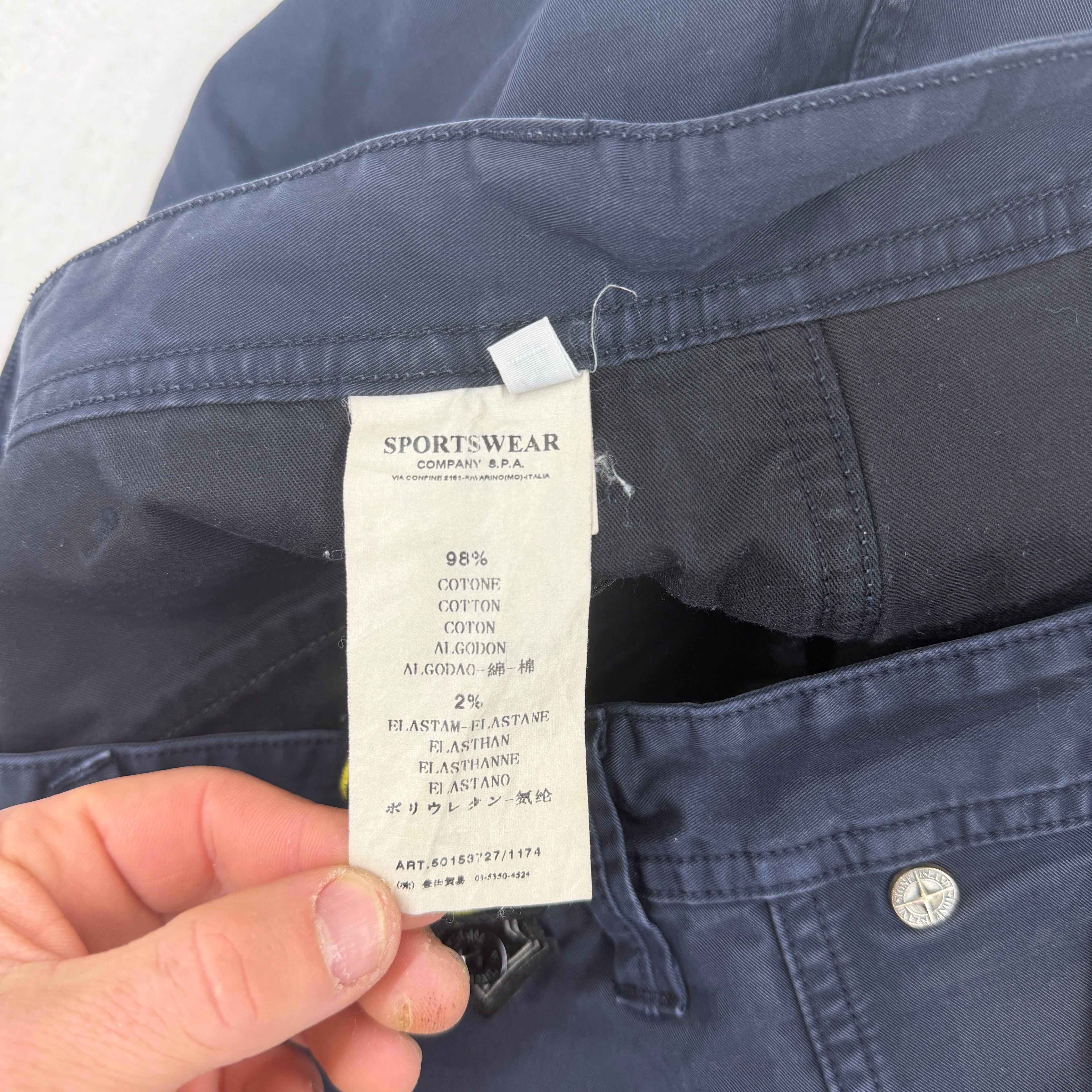 Stone Island Cotton Cargo Trousers - Badge on Back - L (50)