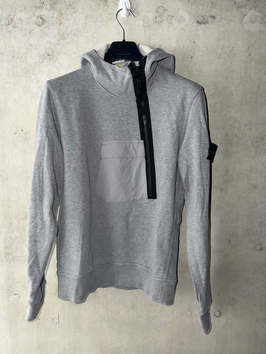 Stone Island Asymmetric Half Zip Hoodie - Small