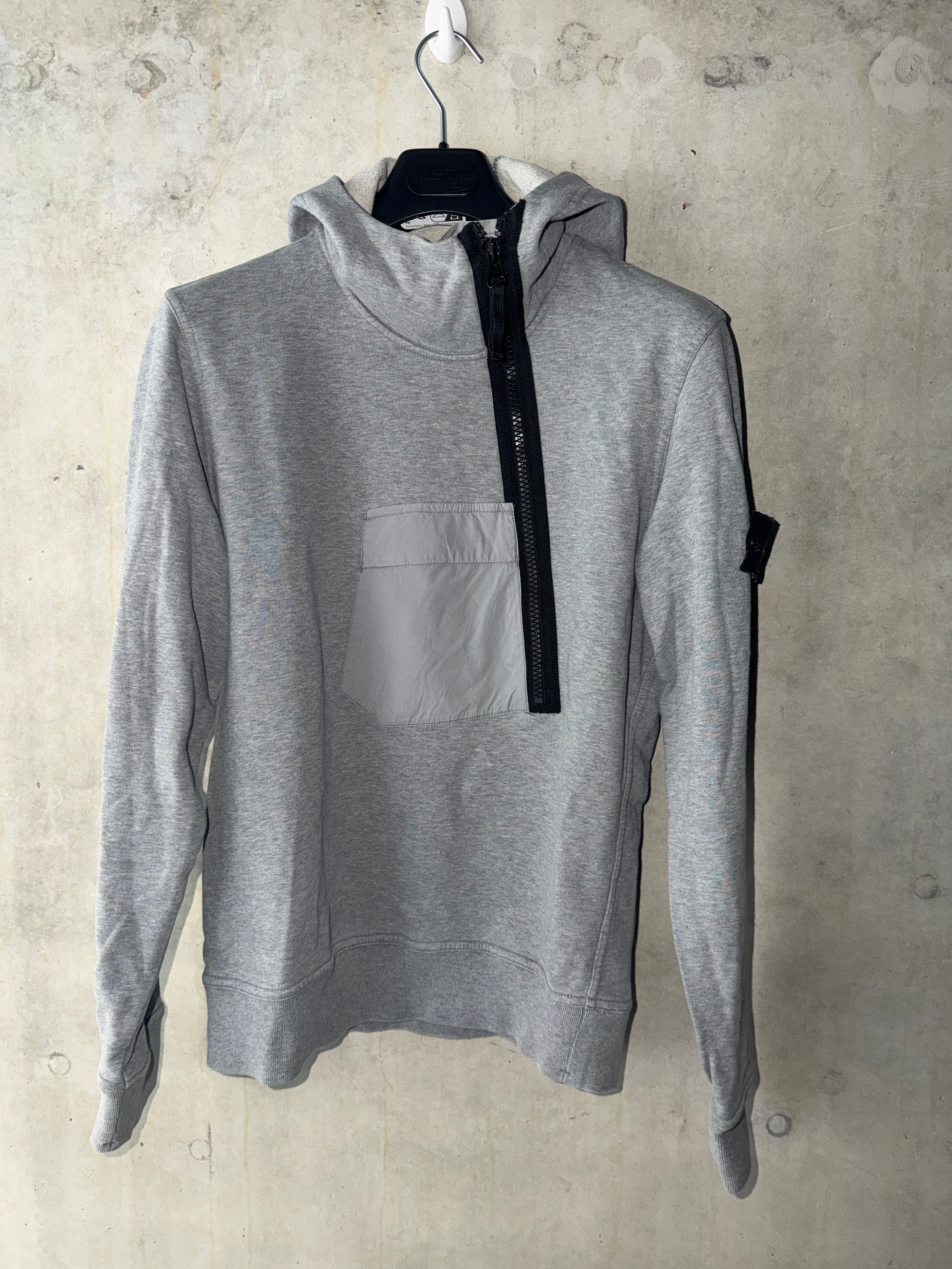 Stone Island Asymmetric Half Zip Hoodie - Small