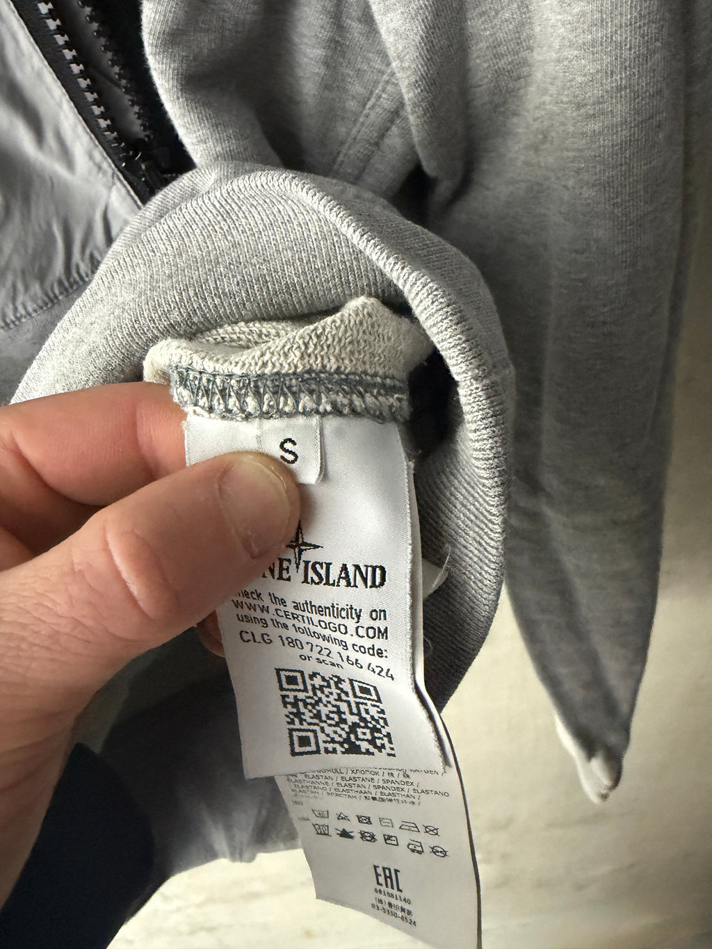 Stone Island Asymmetric Half Zip Hoodie - Small