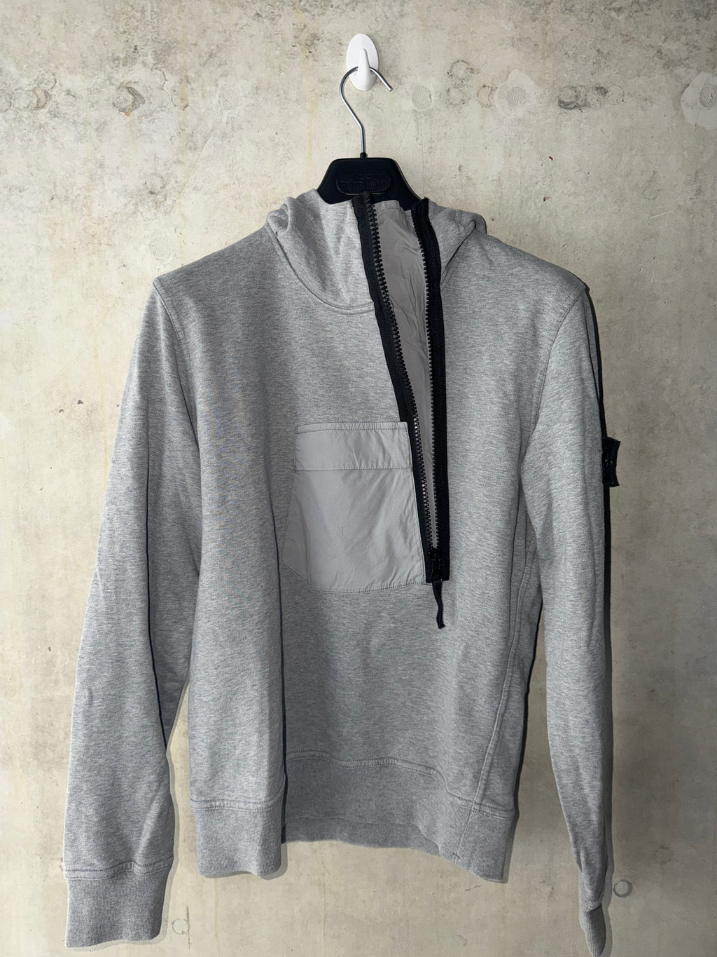 Stone Island Asymmetric Half Zip Hoodie - Small