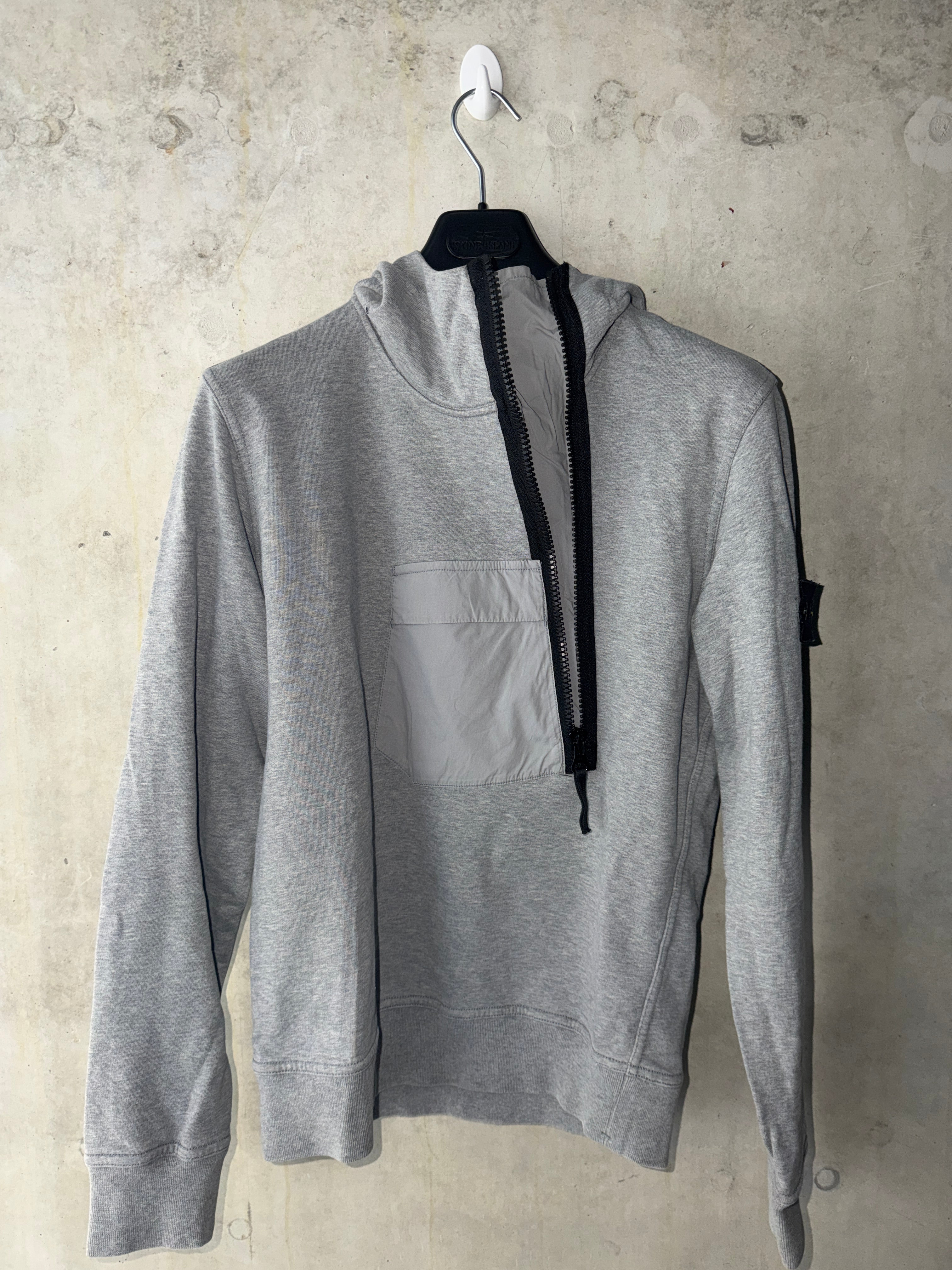 Stone Island Asymmetric Half Zip Hoodie - Small