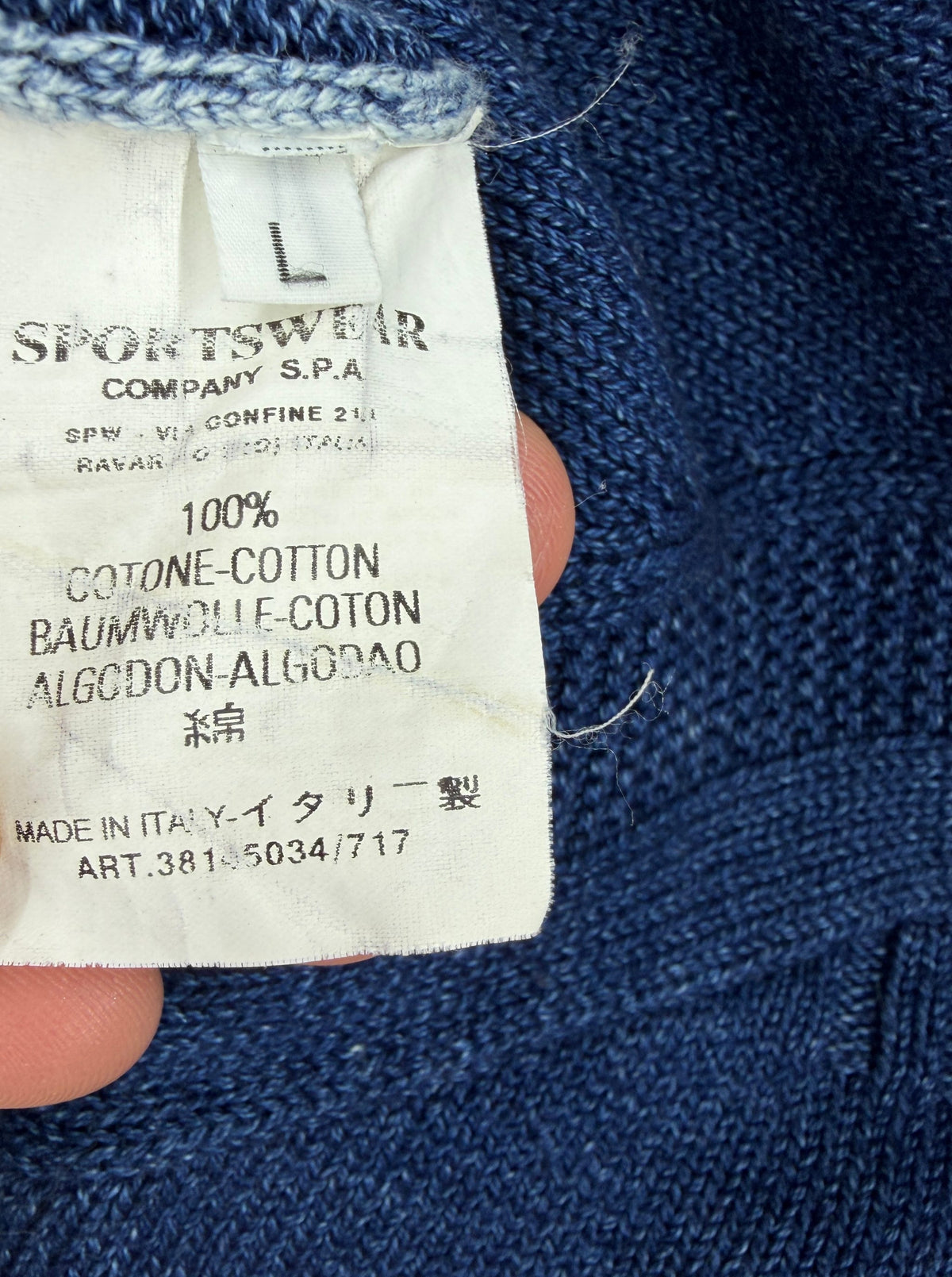 Stone Island Denim SS03 Cotton Knit — detail