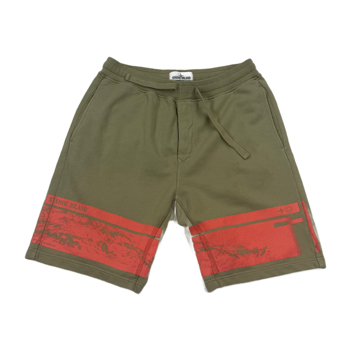 Stone Island Graphic Print Fleece Shorts — front