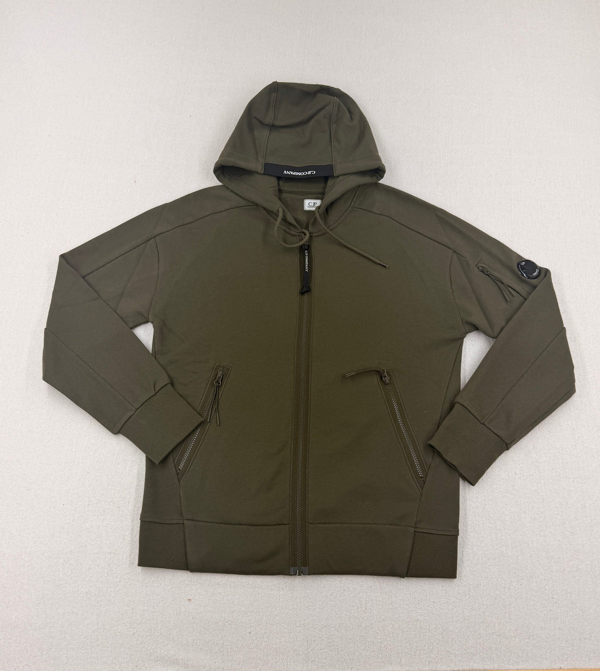C.P. Company Diagonal Hooded Zip Lens Sweatshirt — front