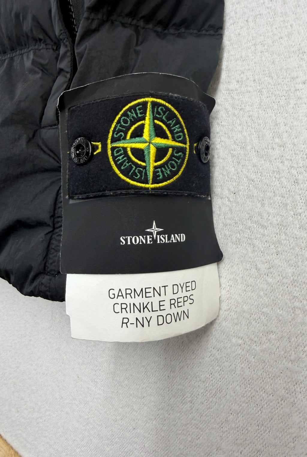 Stone Island Crinkle Reps R-NY Down Vest — badge