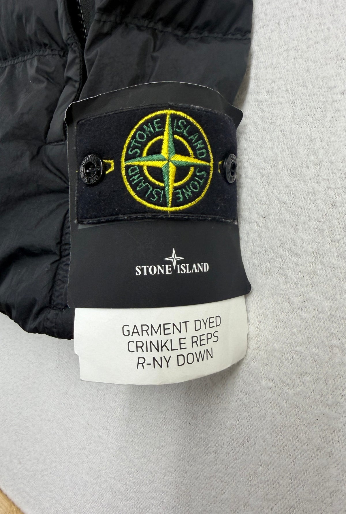 Stone Island Crinkle Reps R-NY Down Vest — badge