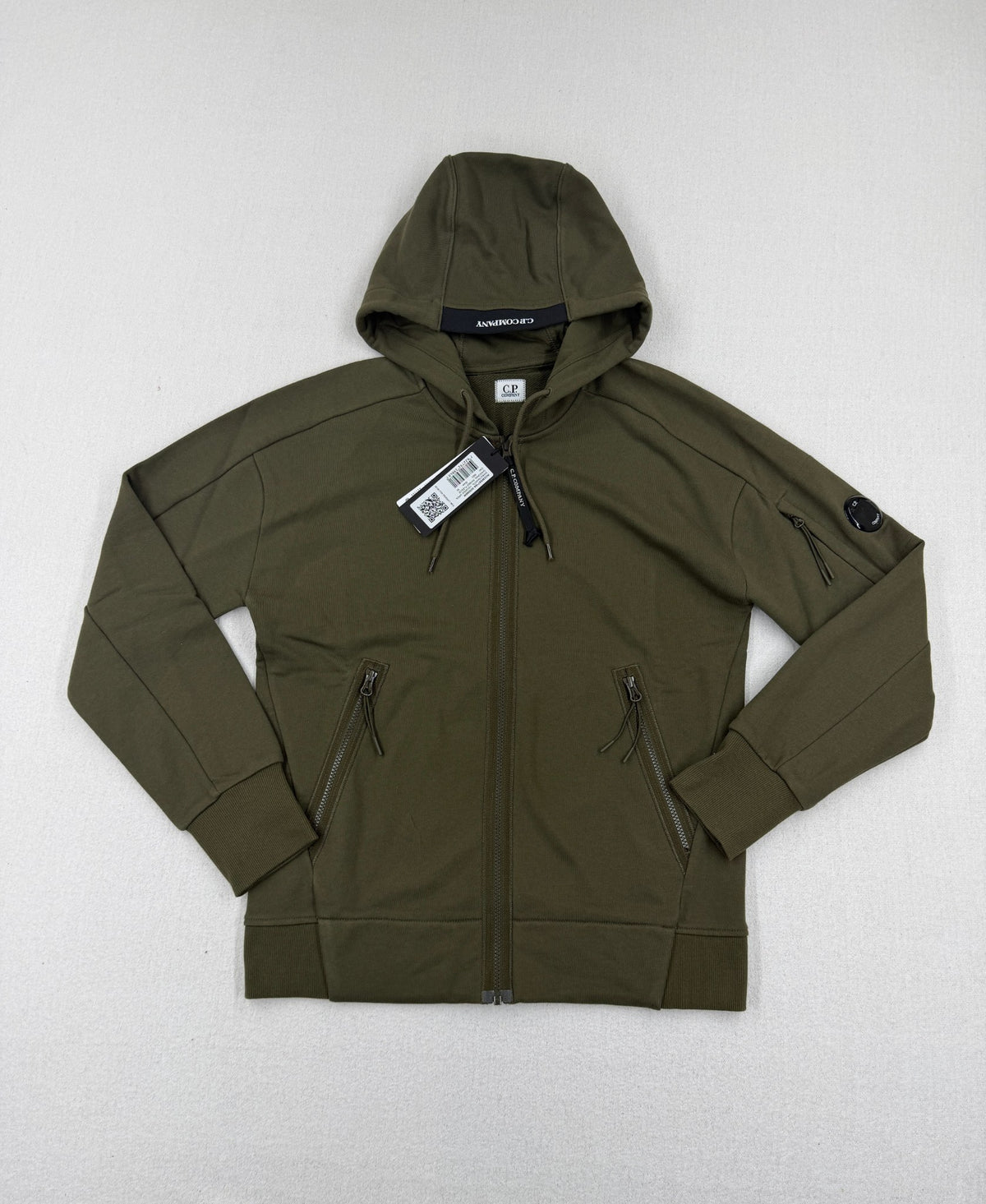 C.P. Company Diagonal Hooded Zip Lens Sweatshirt — front