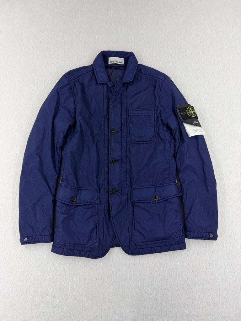 Stone Island Garment Dyed Crinkle Reps NY Padded Blazer Jacket — front