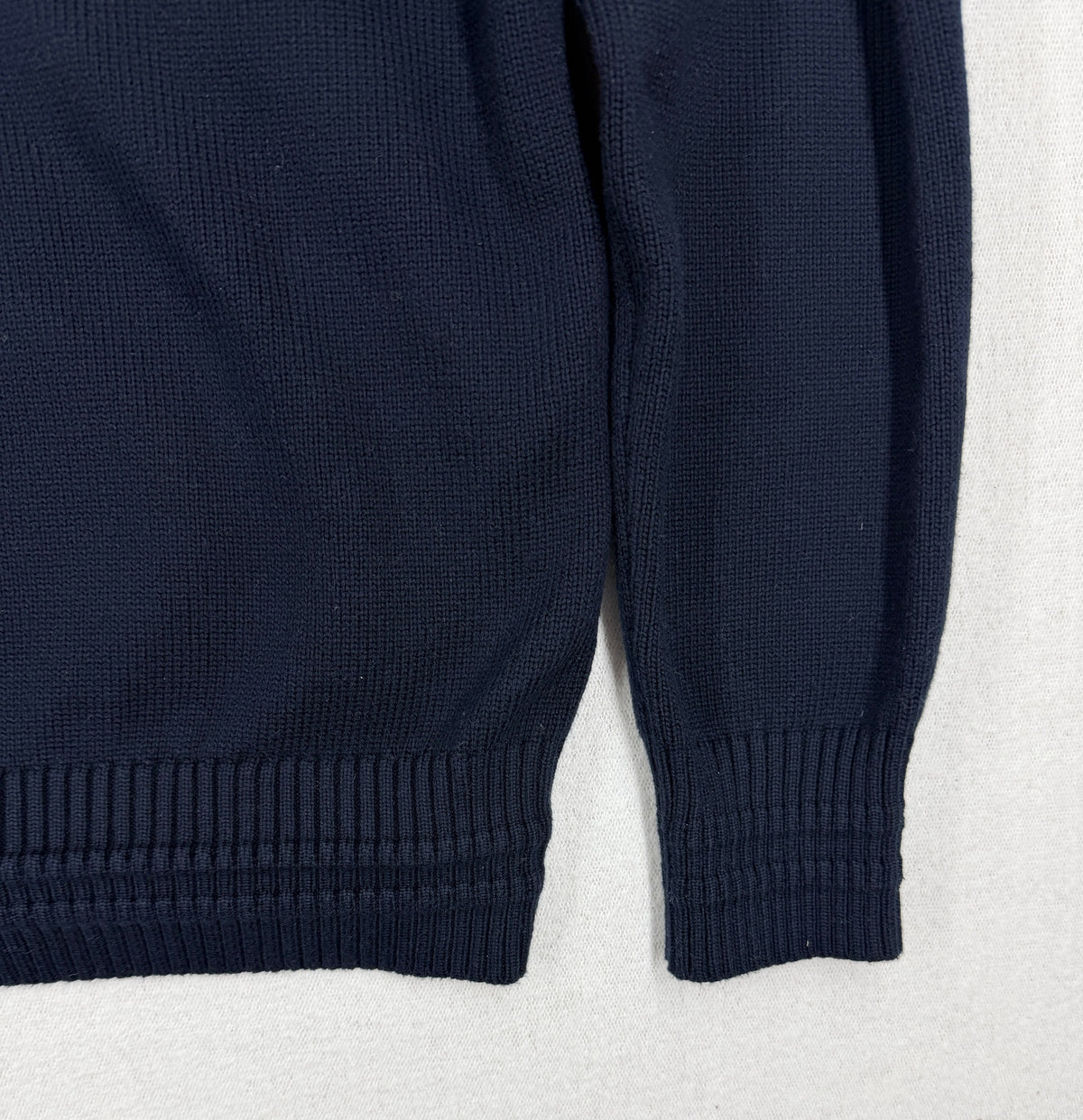 Stone Island AW2024 Navy Winter Cotton Knit Cardigan — detail