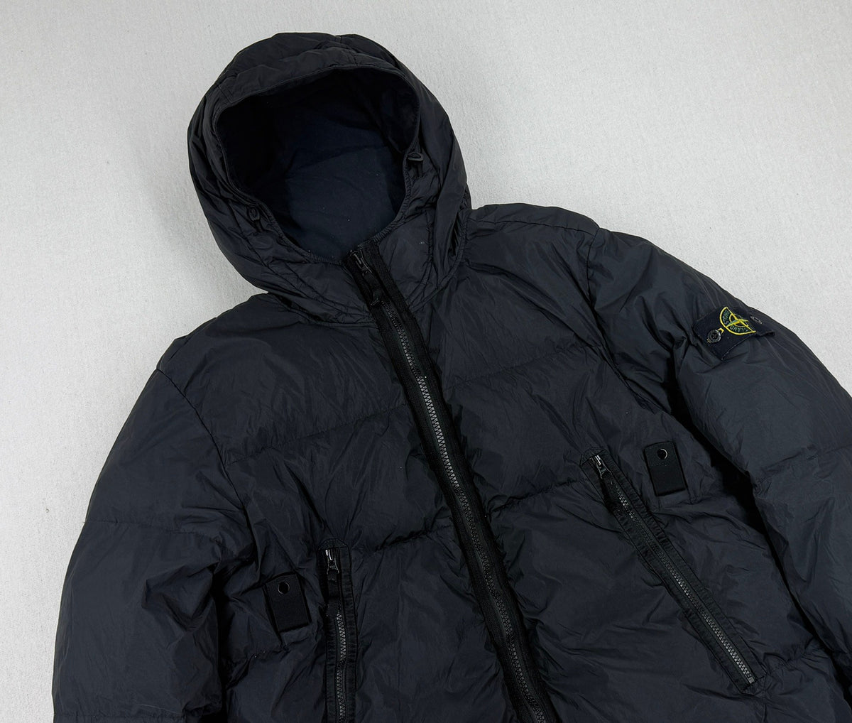 Stone Island AW21 Garment Dyed Crinkle Reps NY Down Hooded Jacket — back