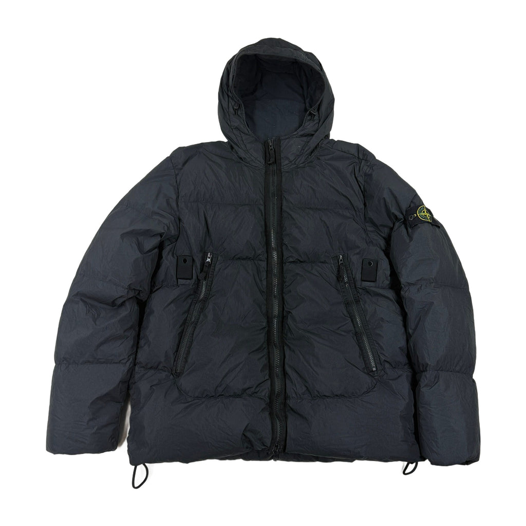 Stone Island AW21 Garment Dyed Crinkle Reps NY Down Hooded Jacket — front