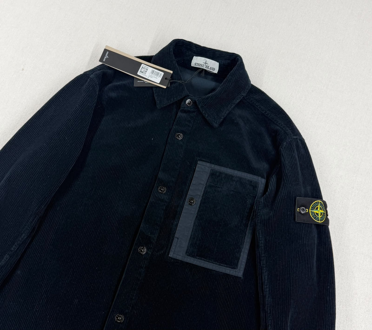 Stone Island Cotton AW26 Corduroy Overshirt — detail