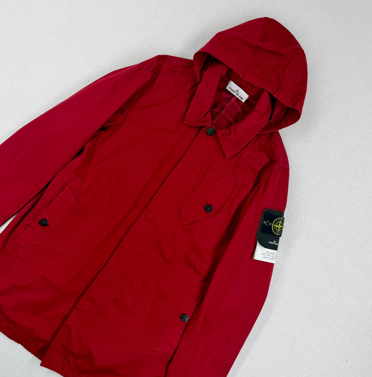 Stone Island Bio Raso with Bio-Alloy Light Cover-TC Hooded Trench Coat — back