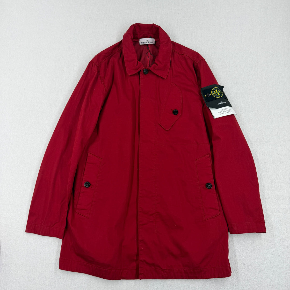 Stone Island Bio Raso with Bio-Alloy Light Cover-TC Hooded Trench Coat — detail