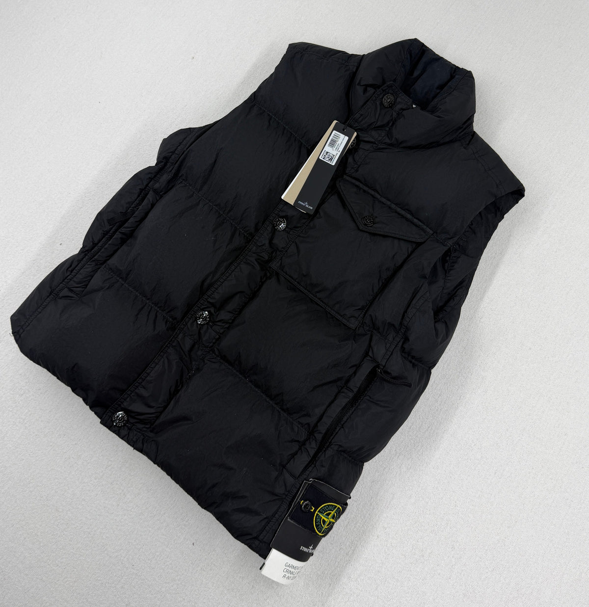 Stone Island AW24 Garment Dyed Crinkle Reps R-NY Down Vest — detail