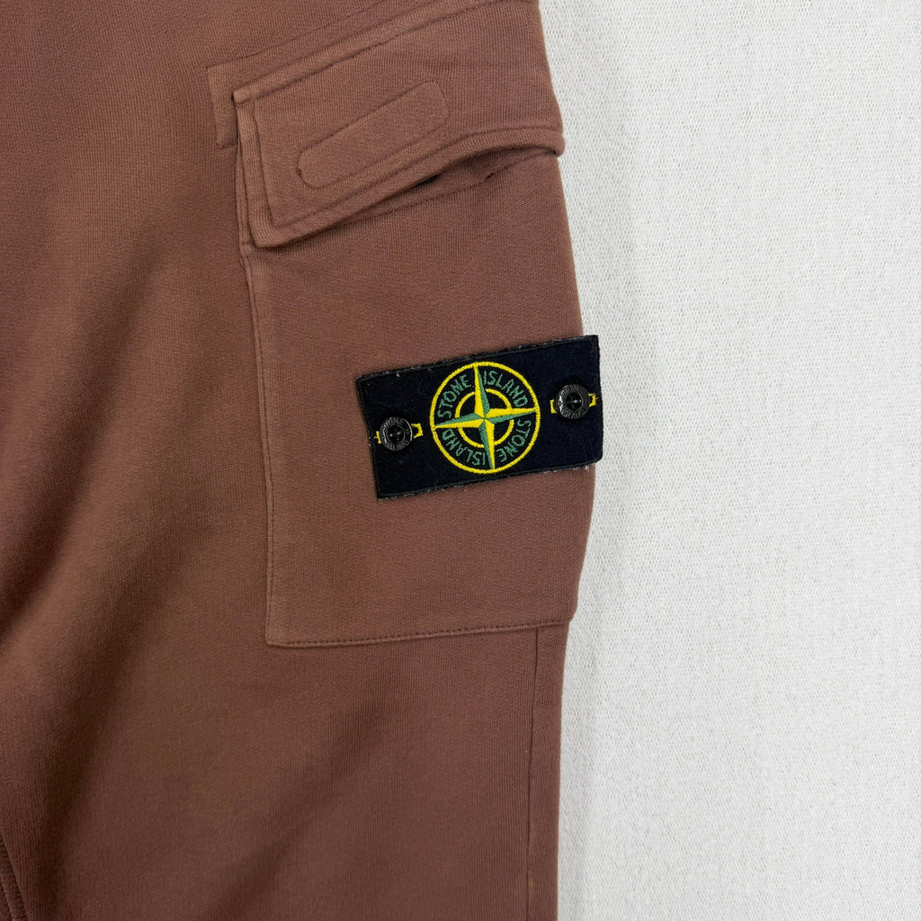 Stone Island AW21 Cotton Fleece Cargo Sweatpants — detail