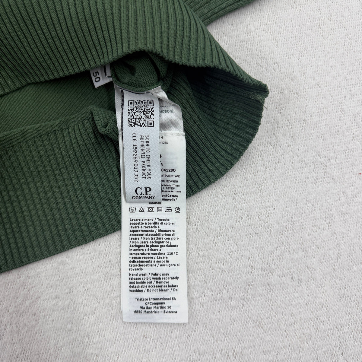 C.P. Company Cotton Crepe Crewneck Knit — detail