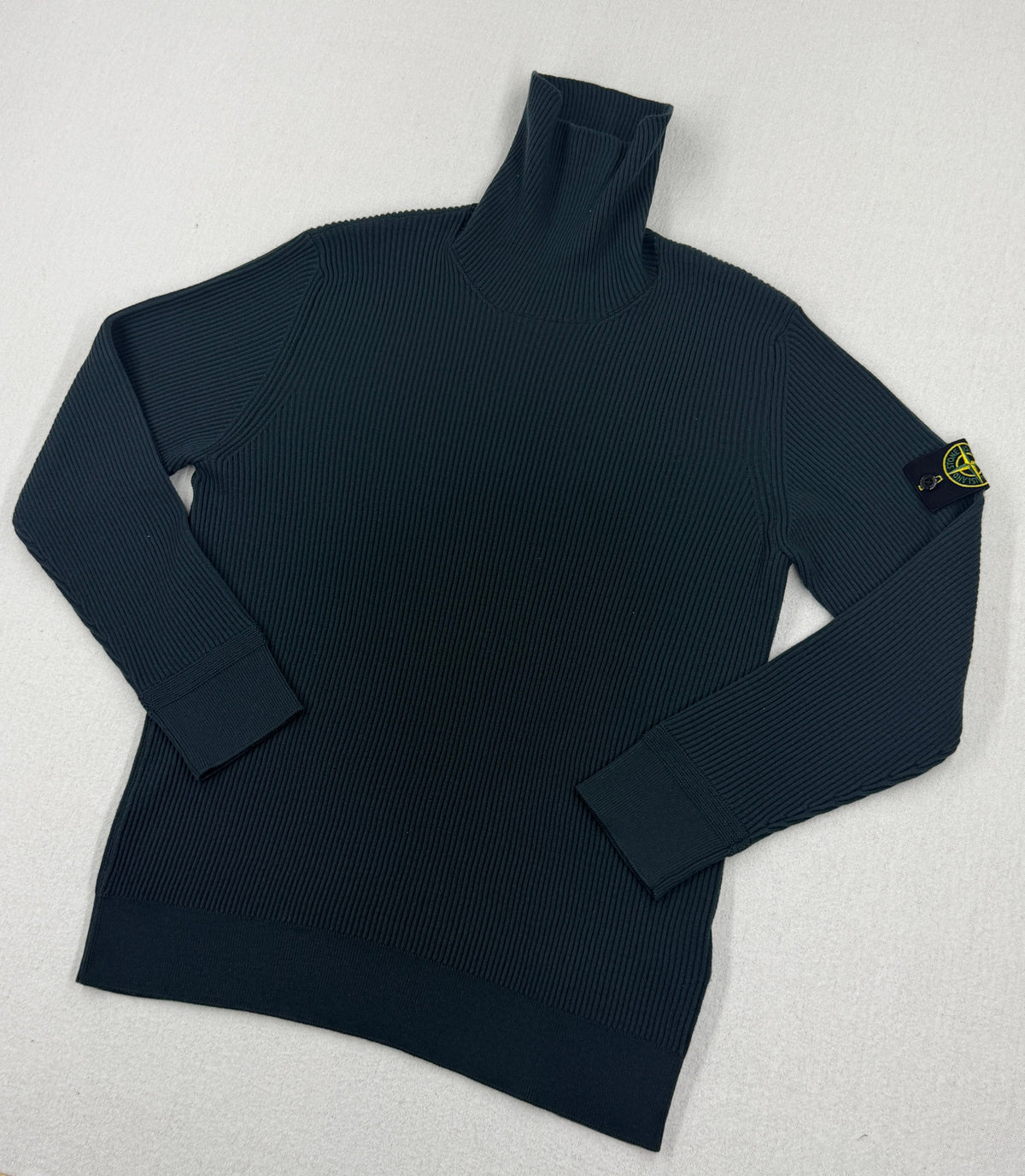 Stone Island AW22 Full Rib Wool Turtleneck Knit — detail