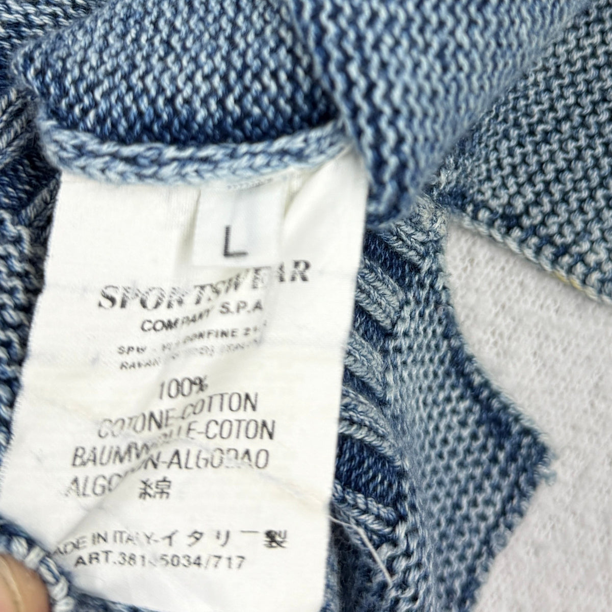 Stone Island SS03 Cotton Knit Crewneck — detail