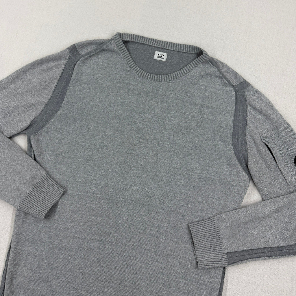 C.P. Company SS23 Linen Blend Lens Crewneck Knit — detail